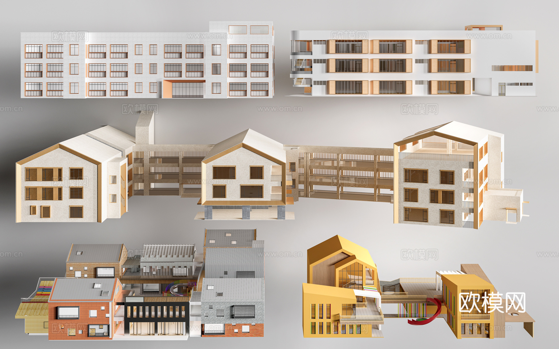 现代幼儿园建筑su模型