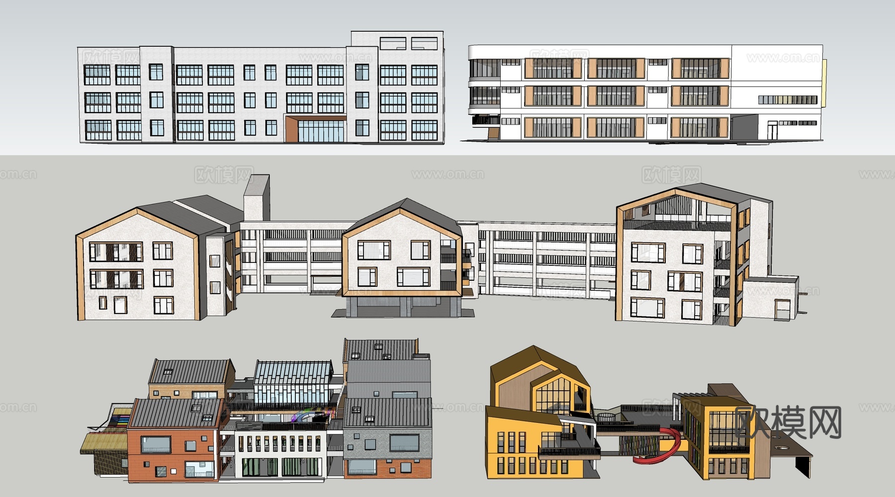 现代幼儿园建筑su模型