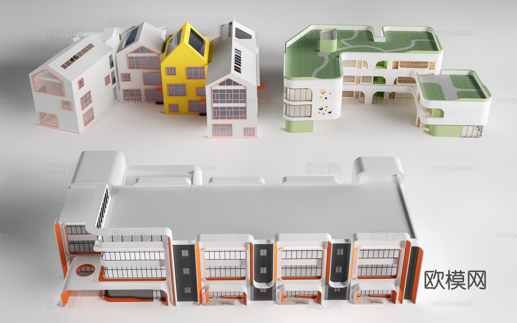 现代幼儿园建筑su模型