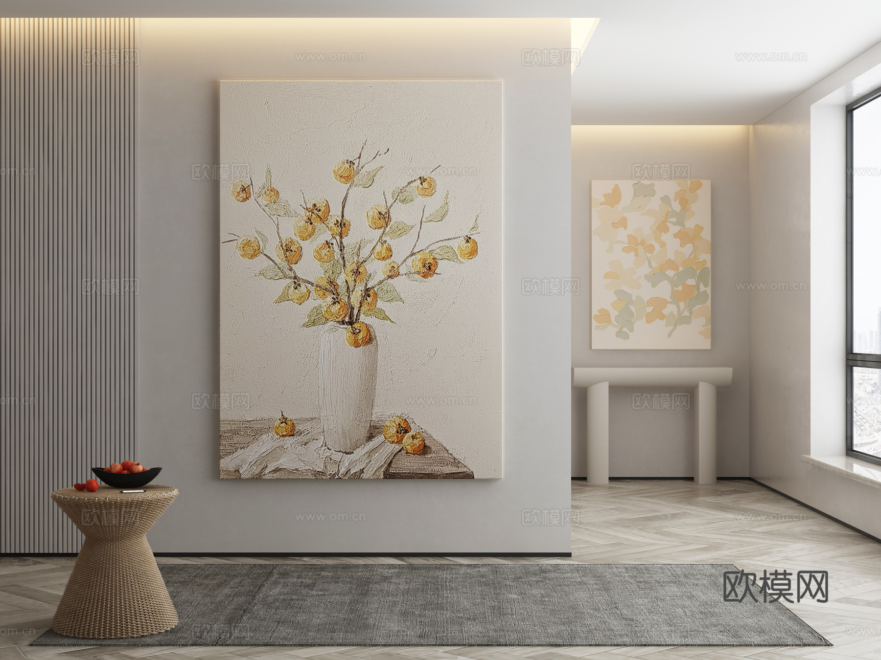 现代简约抽象挂画3d模型下载