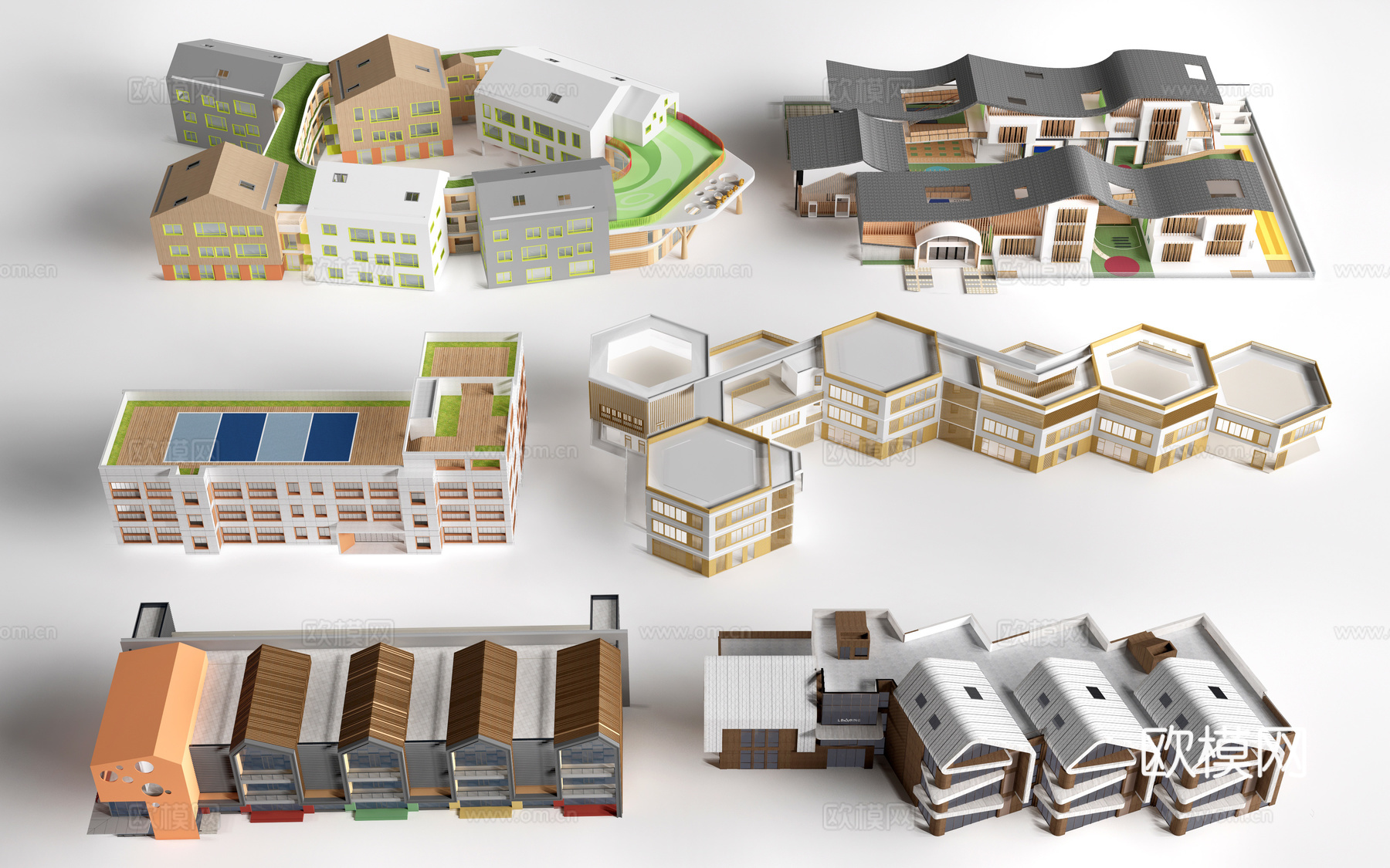 现代幼儿园建筑su模型su模型