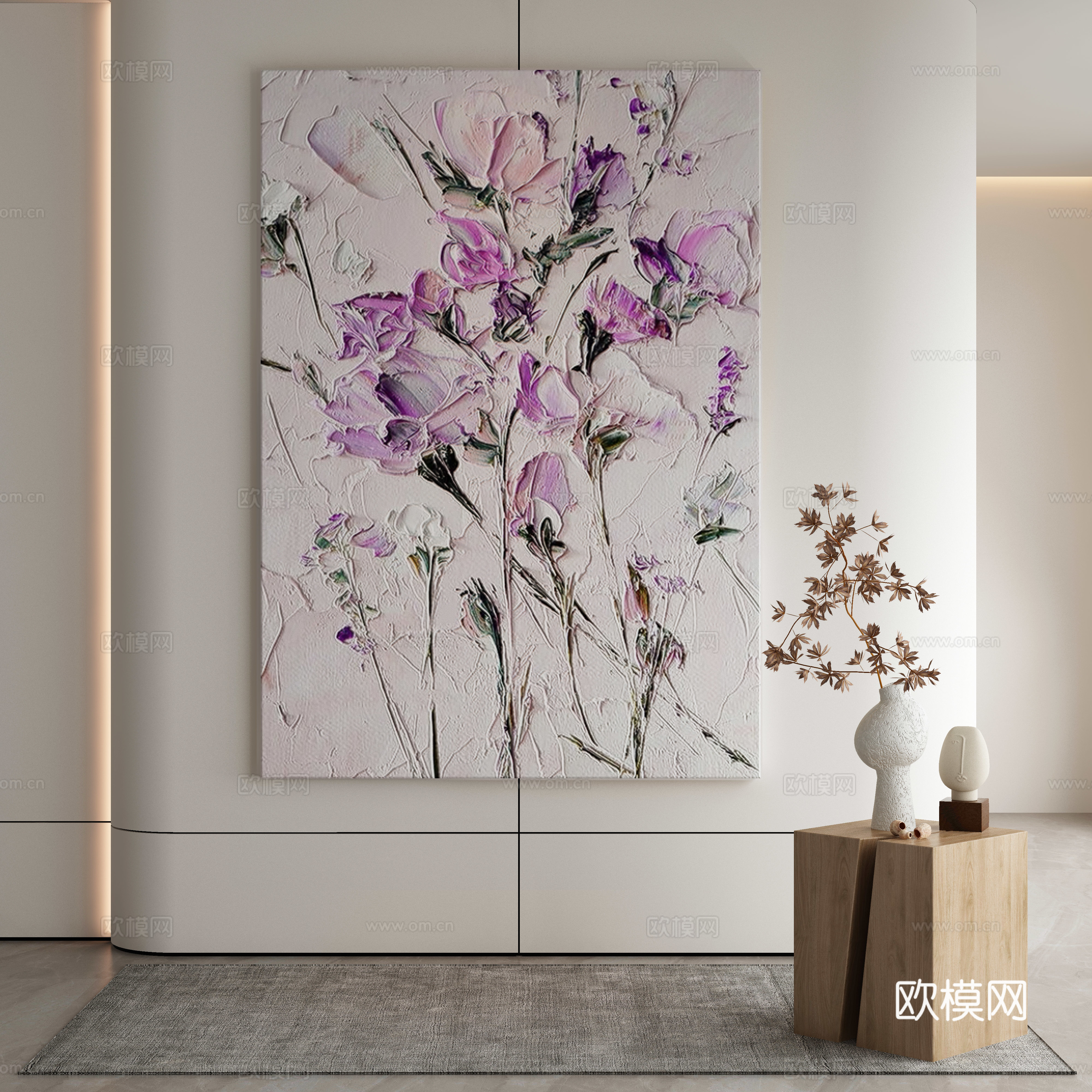 现代简约抽象挂画3d模型下载