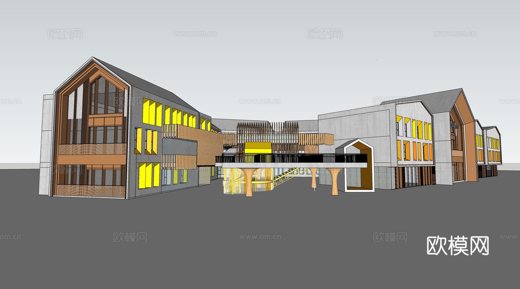 现代幼儿园建筑su模型