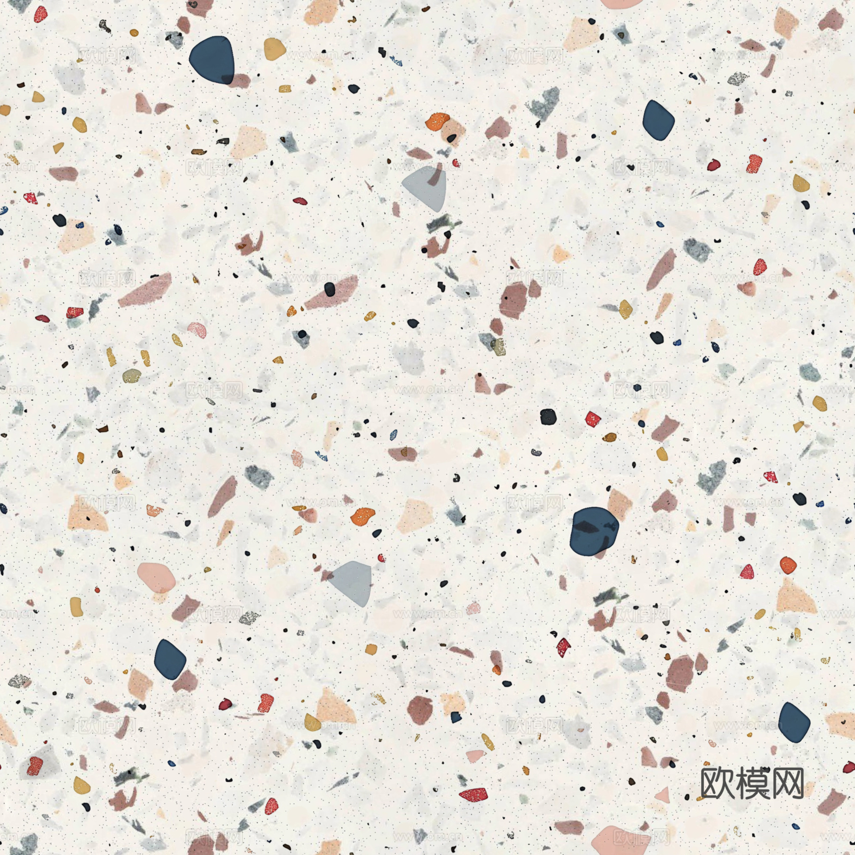 现代无缝彩色颗粒水磨石