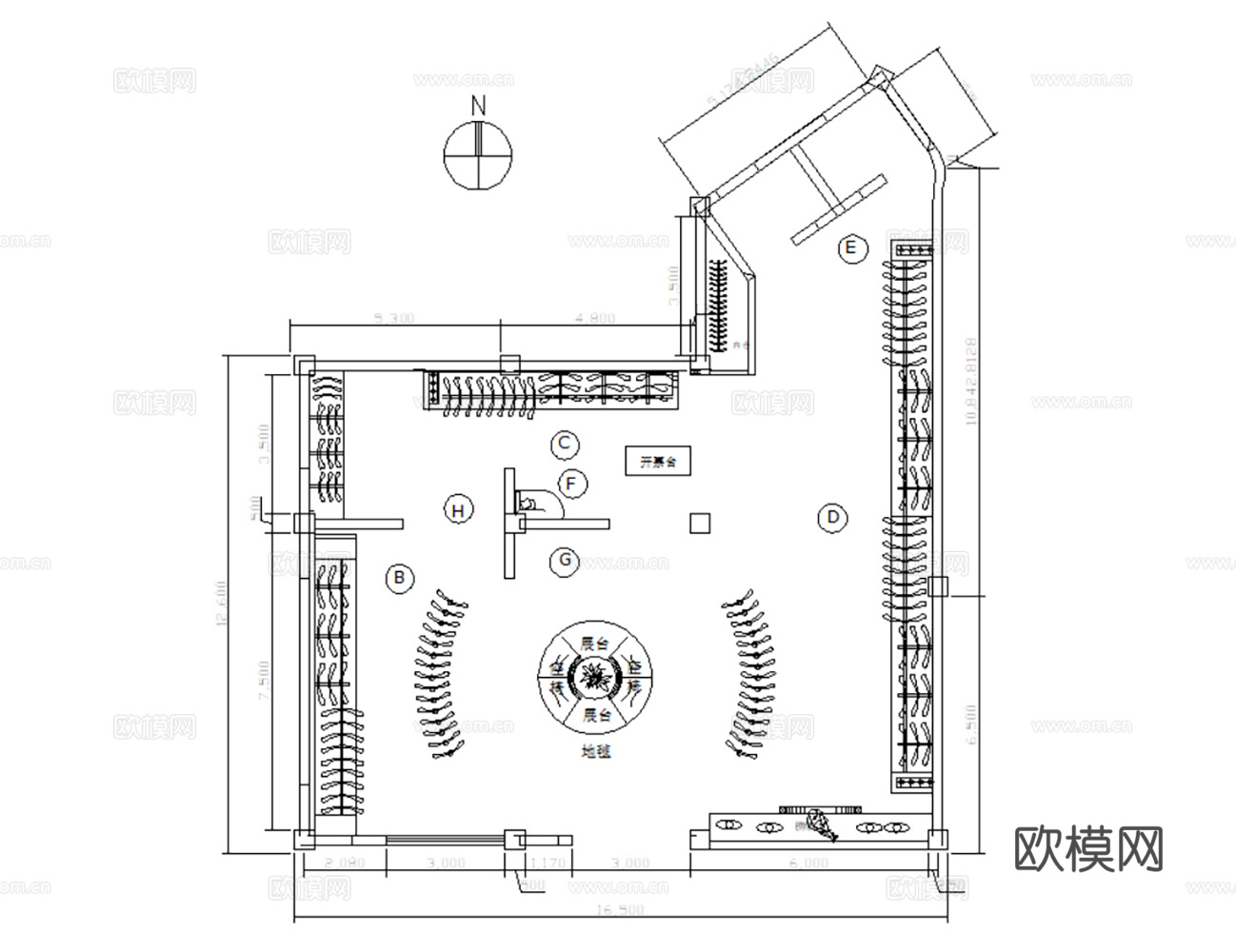 服装店 运动服装店 运动鞋包专卖店 休闲服装店 男装女装 男cad施工图