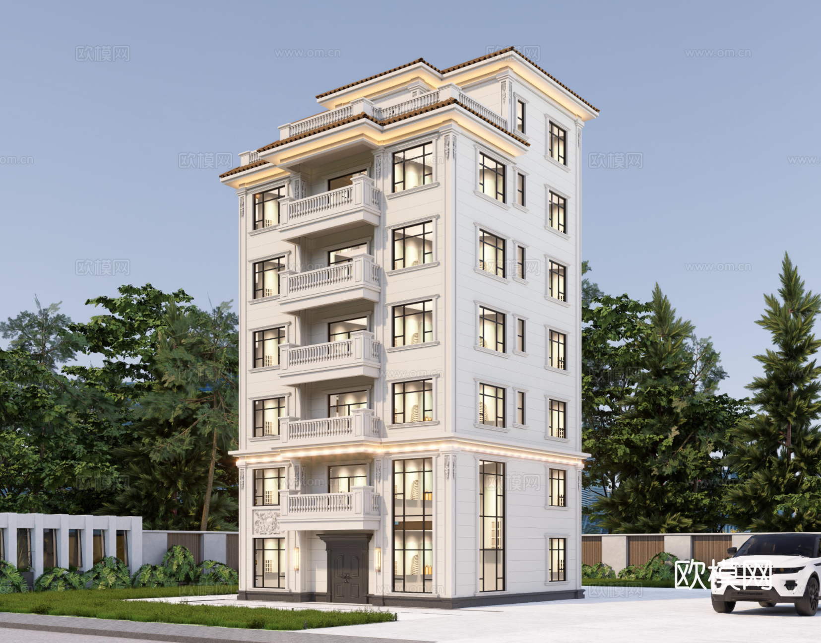 欧式独栋别墅su模型