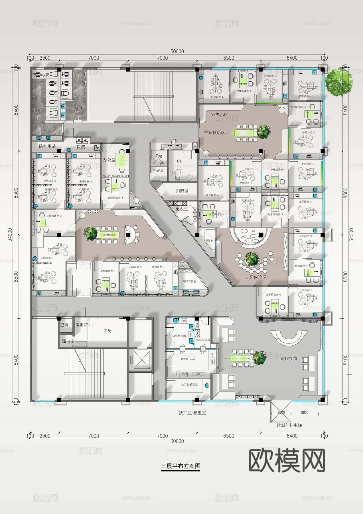 牙科口腔诊所CAD平面cad施工图cad施工图