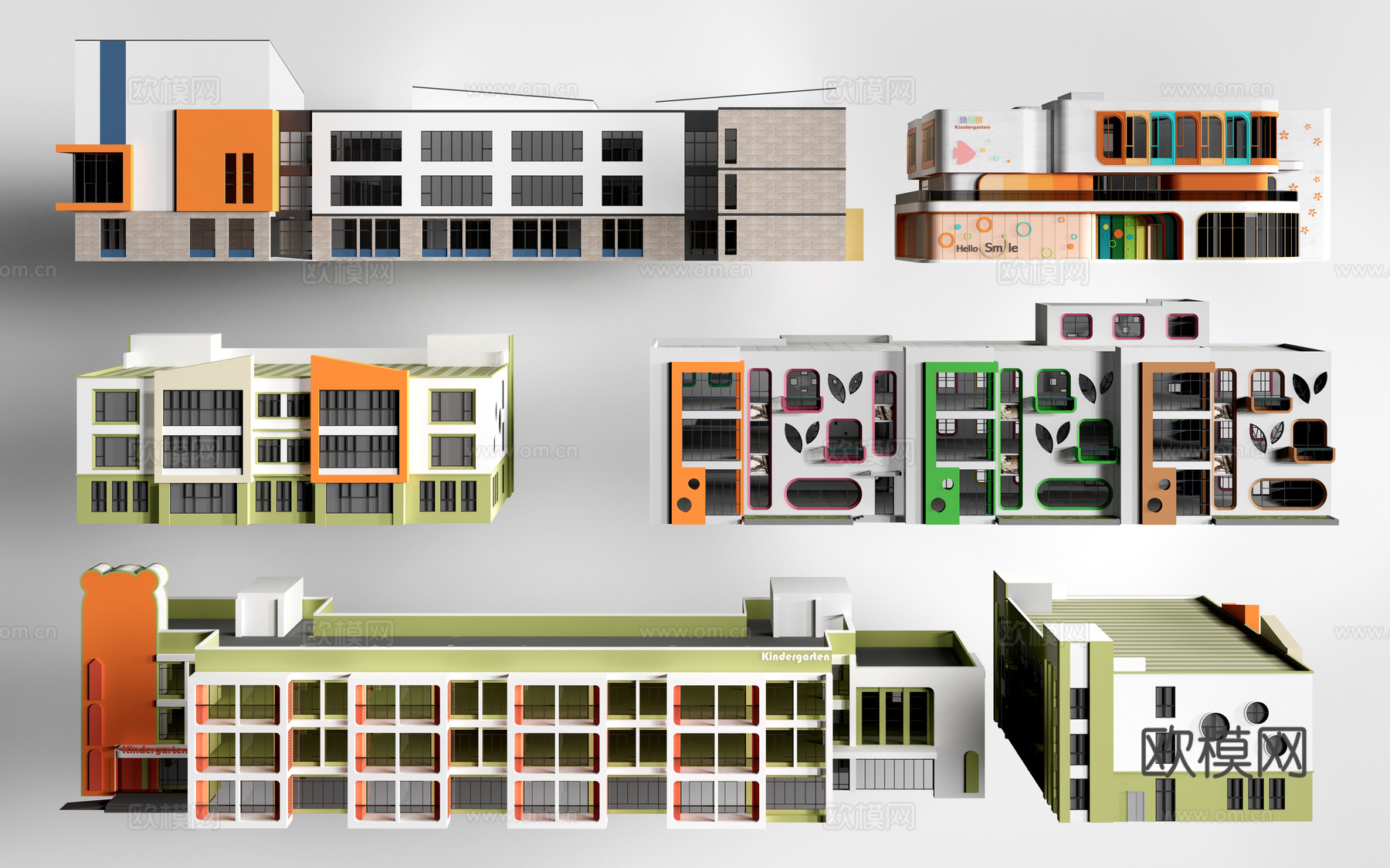 现代幼儿园建筑su模型