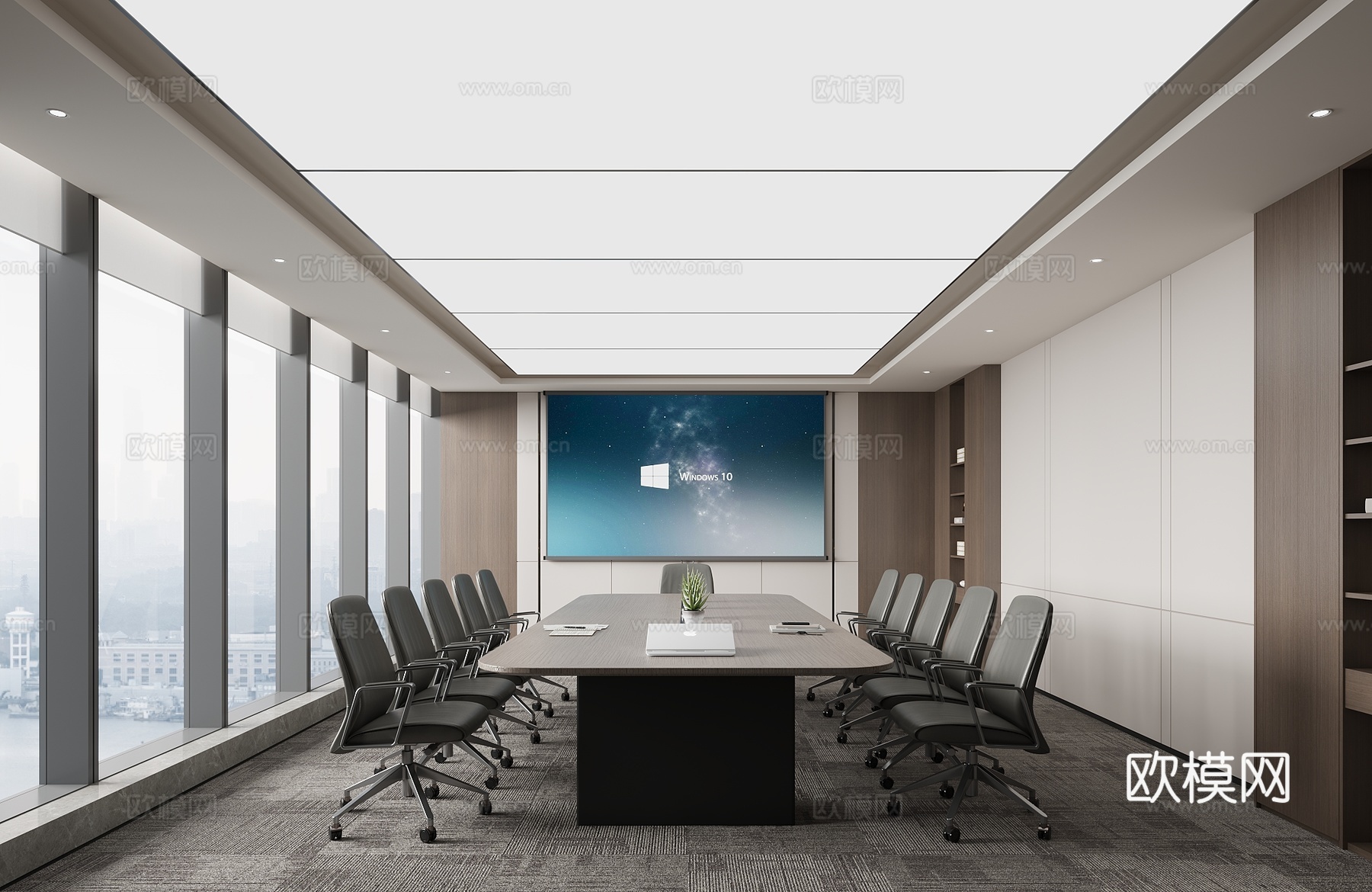 现代会议室su模型