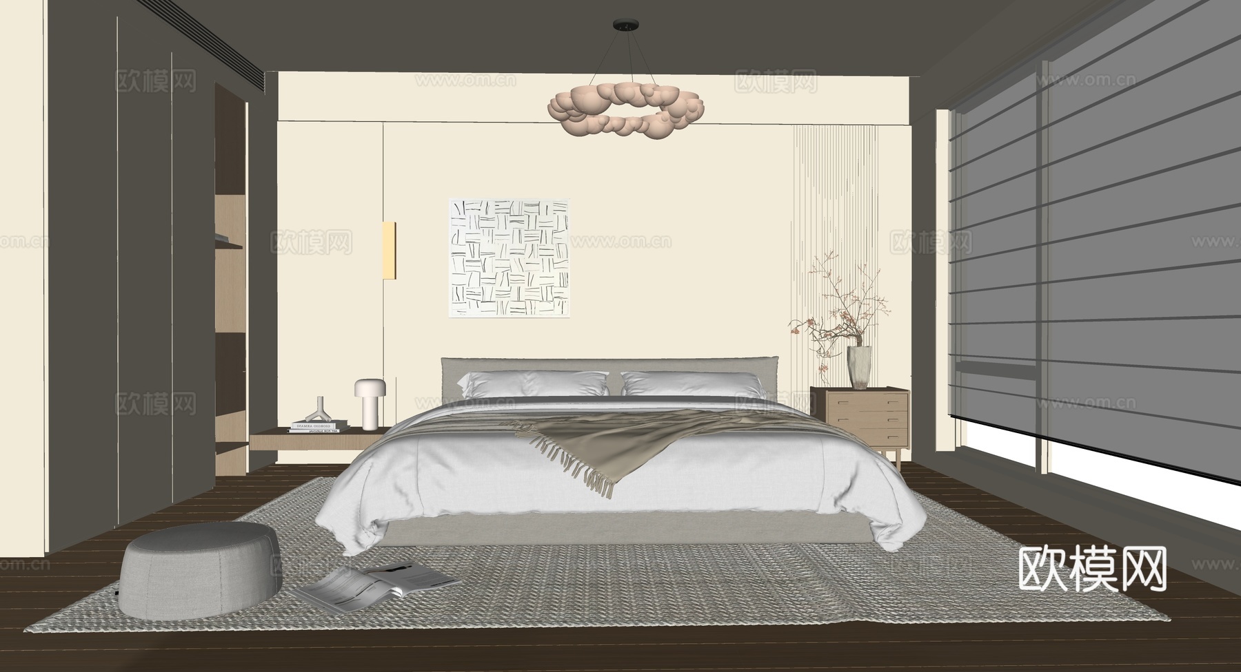 侘寂风卧室su模型