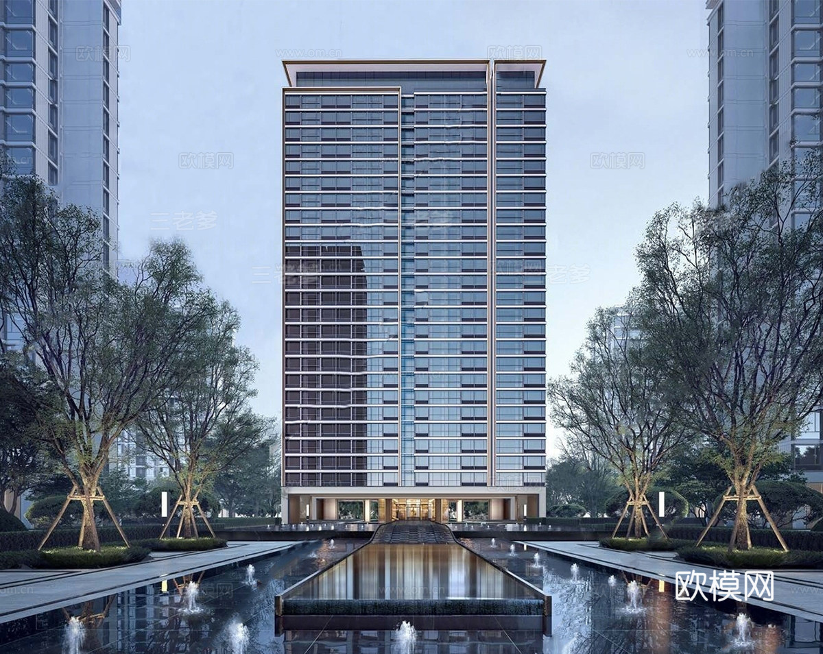 现代高层住宅  小区住宅建筑 高端住宅su模型