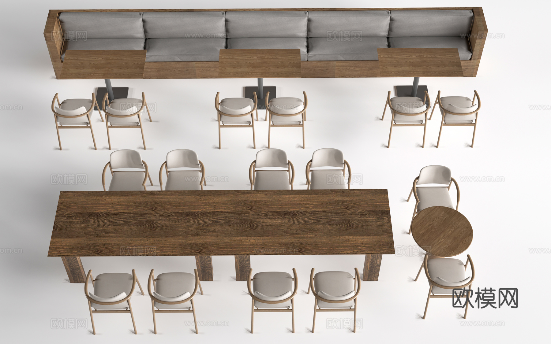 现代奶茶店桌椅 咖啡厅桌椅 餐厅桌椅su模型