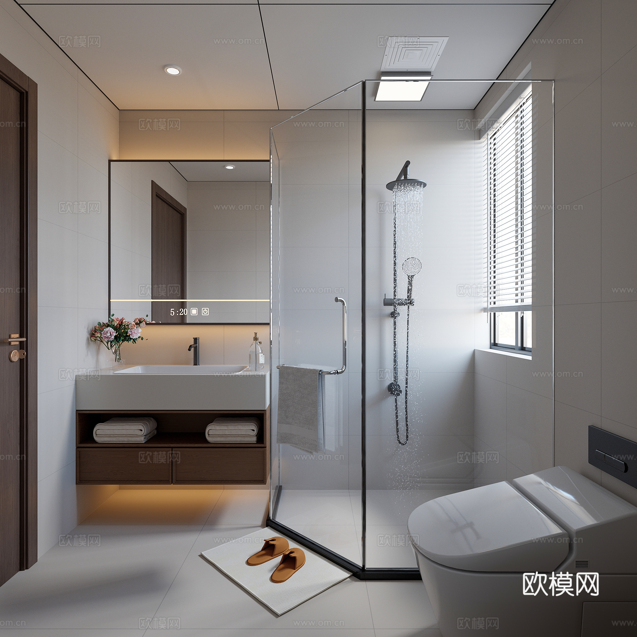 中古风卫生间su模型