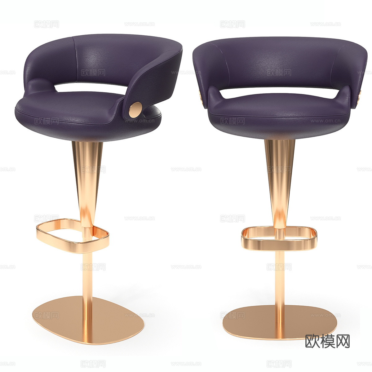 现代轻奢吧台椅3d模型