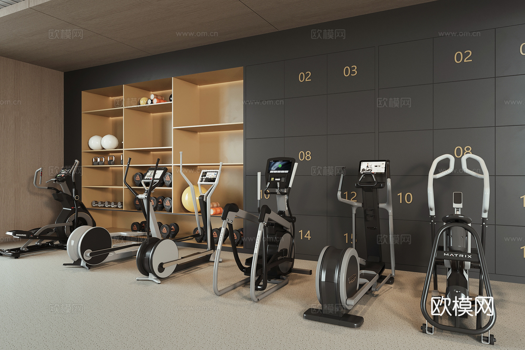 现代健身器材su模型