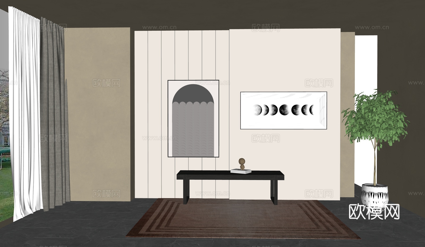 现代装饰品_摆件_雕塑  挂画su模型