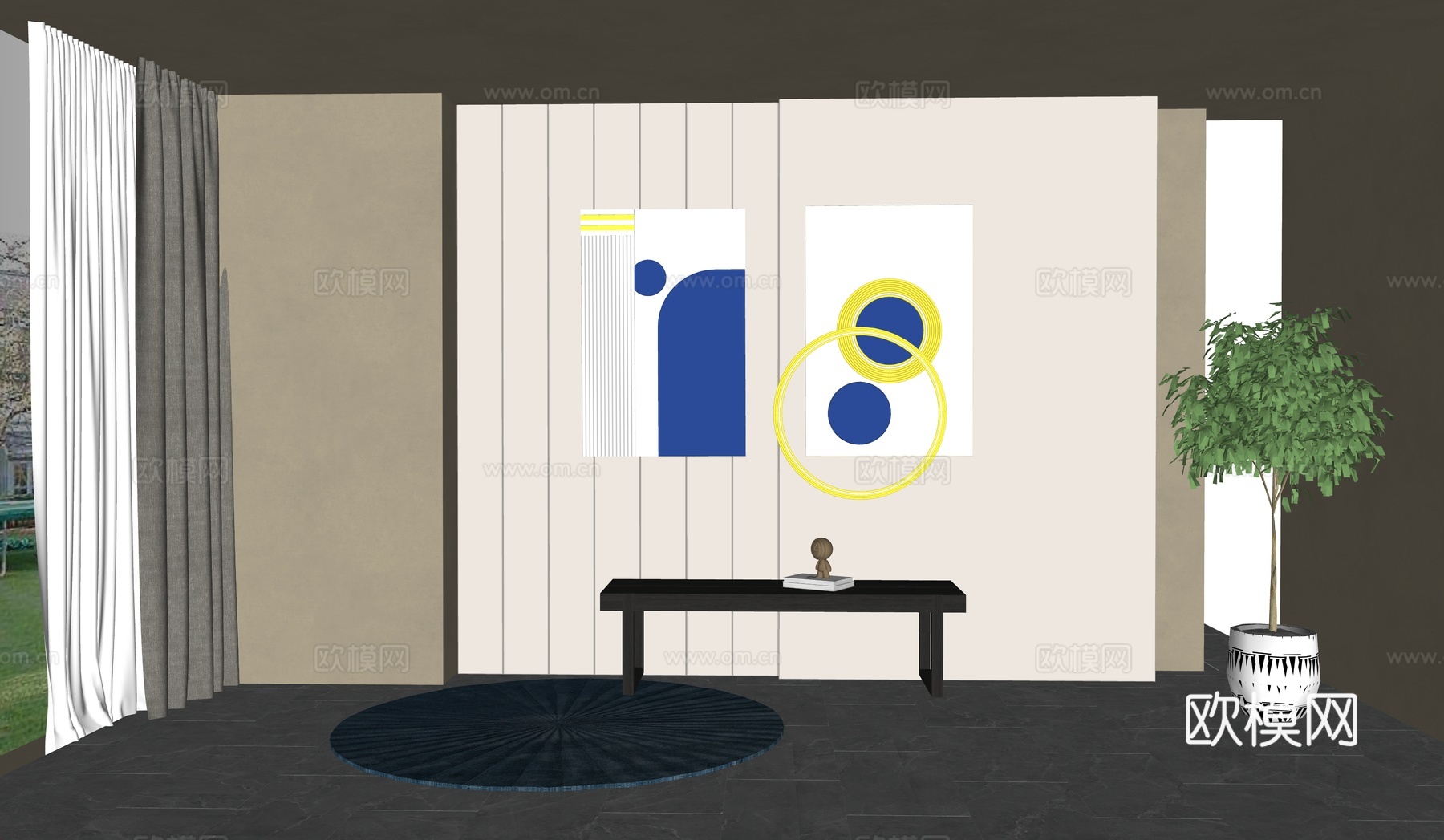 现代装饰品_摆件_雕塑  挂画su模型