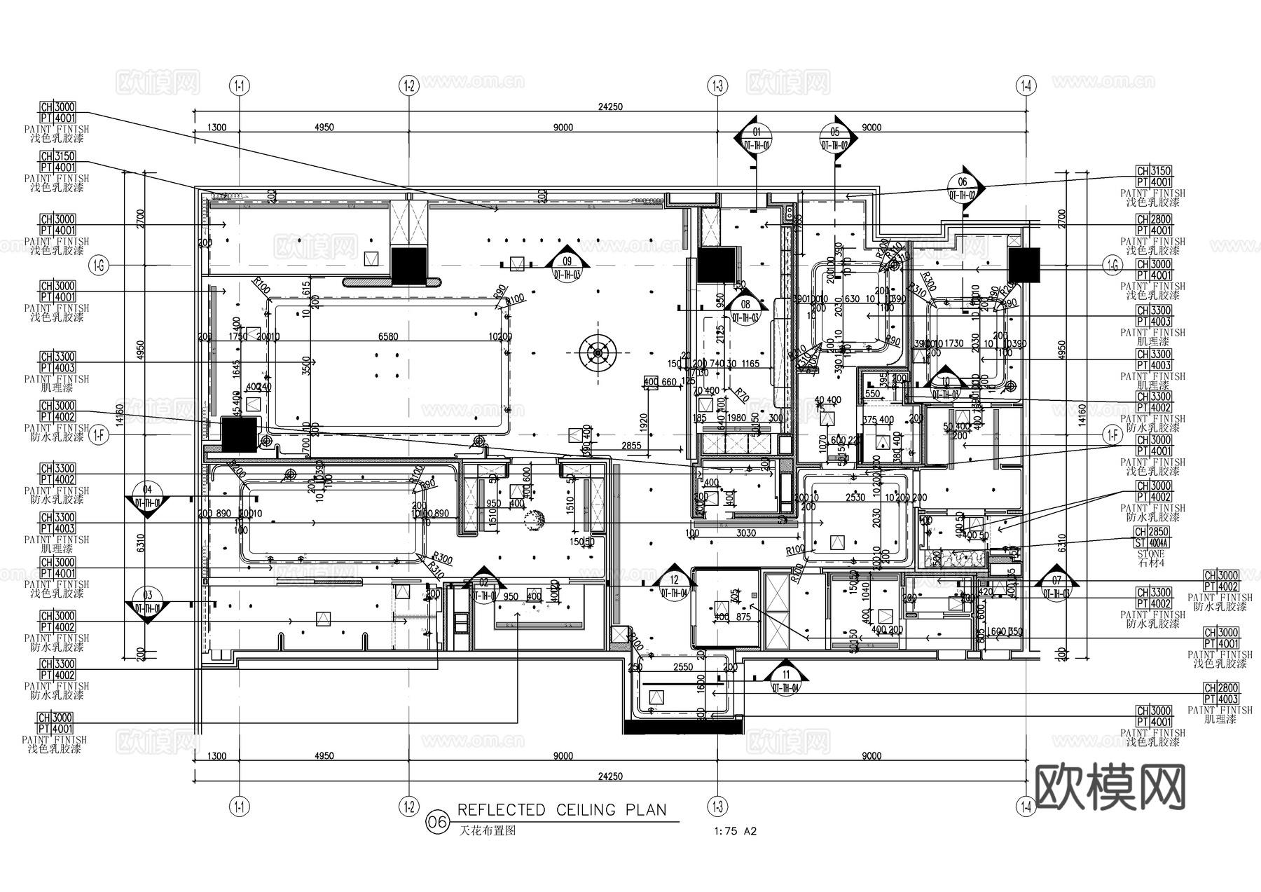 400㎡家装大平层全套施工图   CAD家装施工图   样板cad施工图