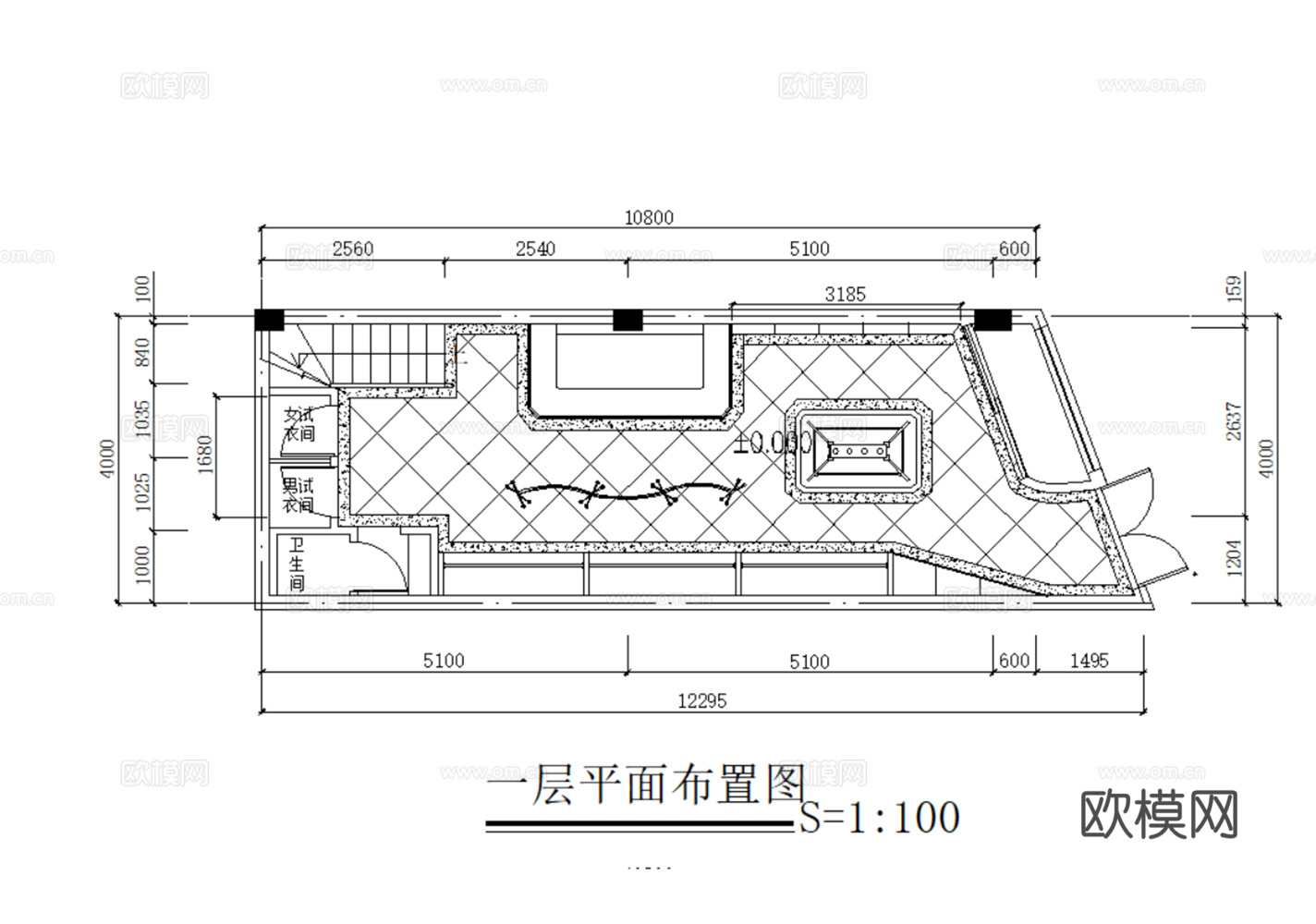 服装店 女装专卖店 男装专卖店 运动服装店 休闲服装店 男女cad施工图