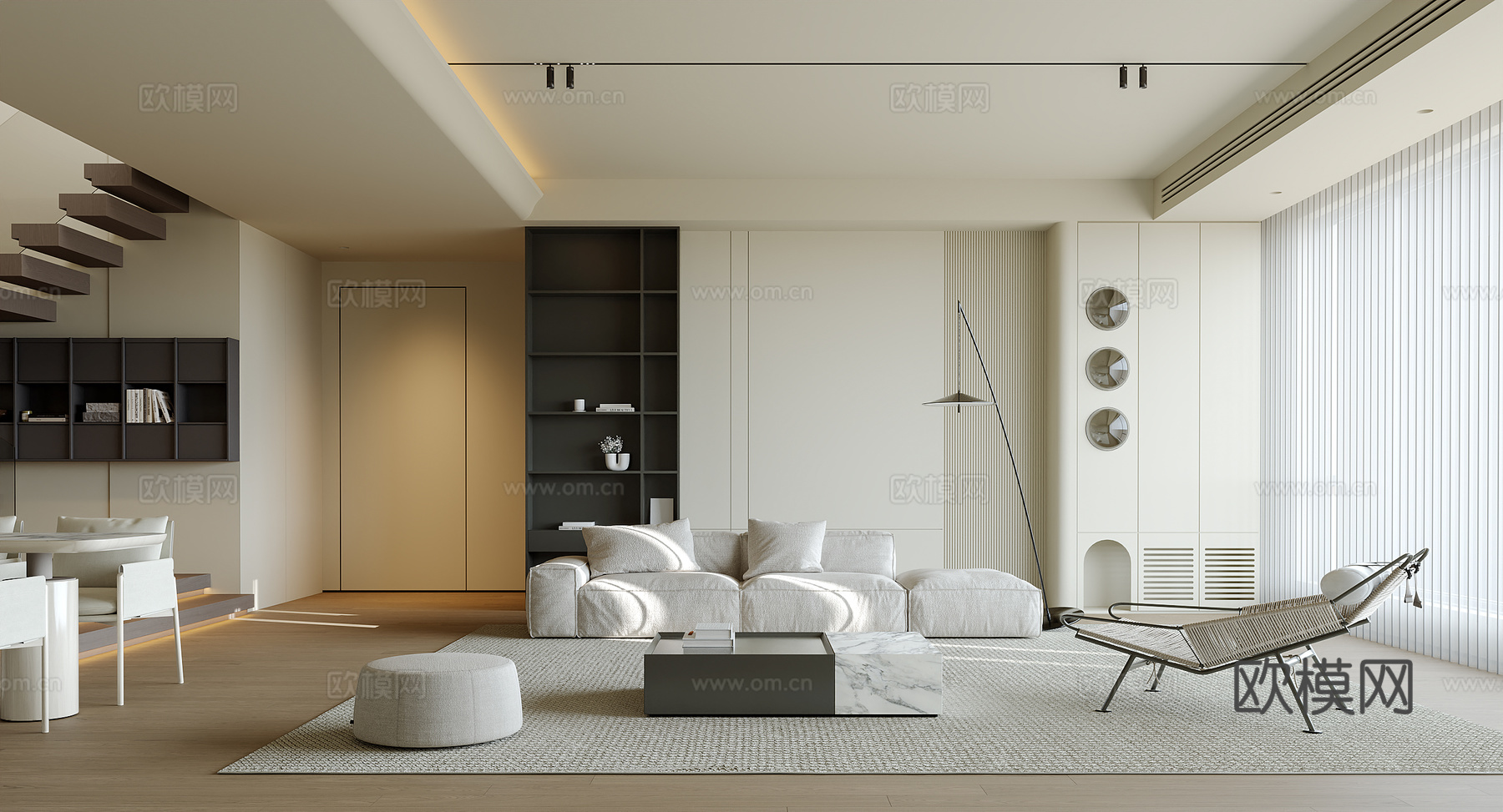 现代意式客餐厅su模型