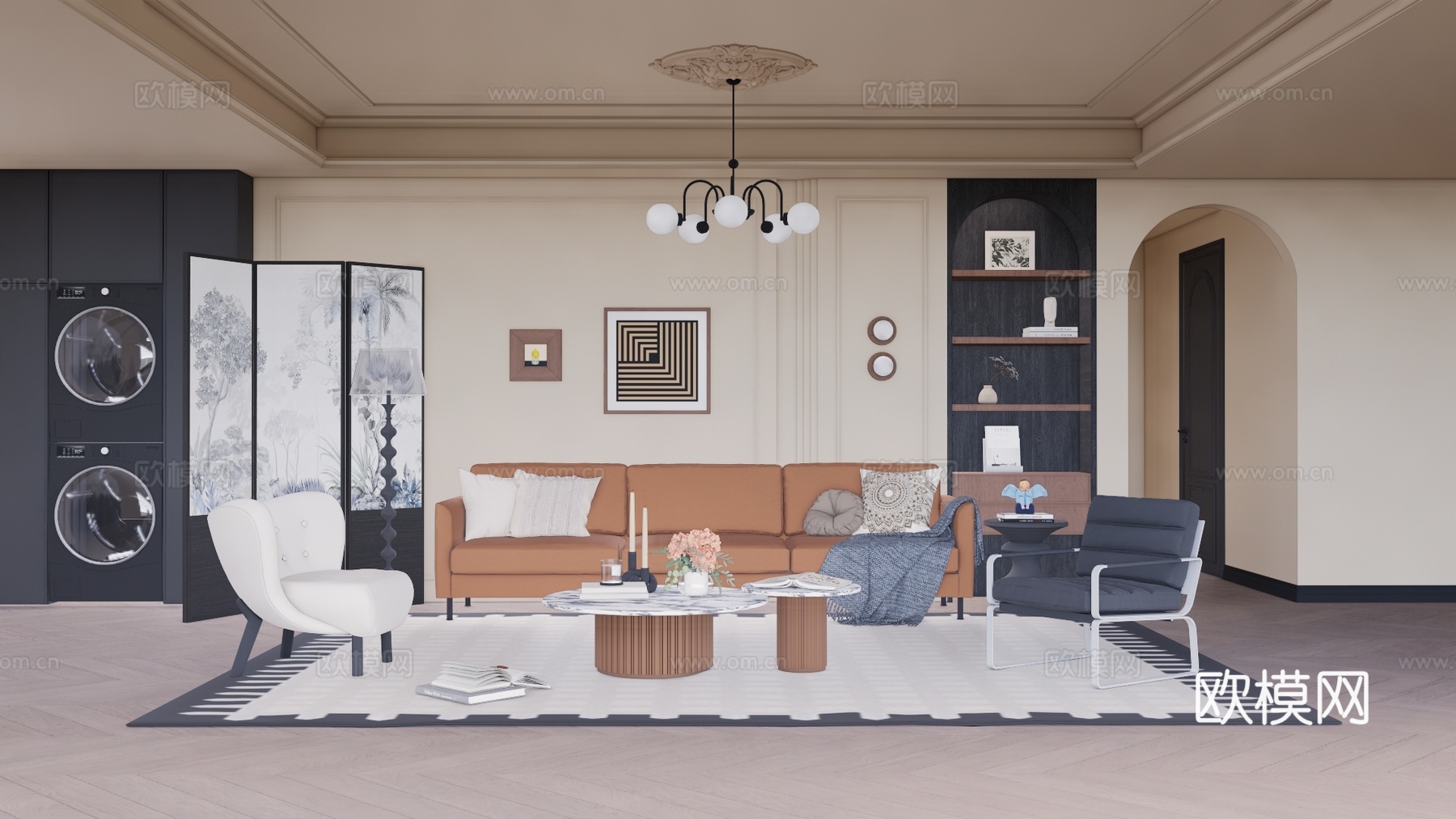 餐厅 衣帽间 客厅 卫生间 家装su模型