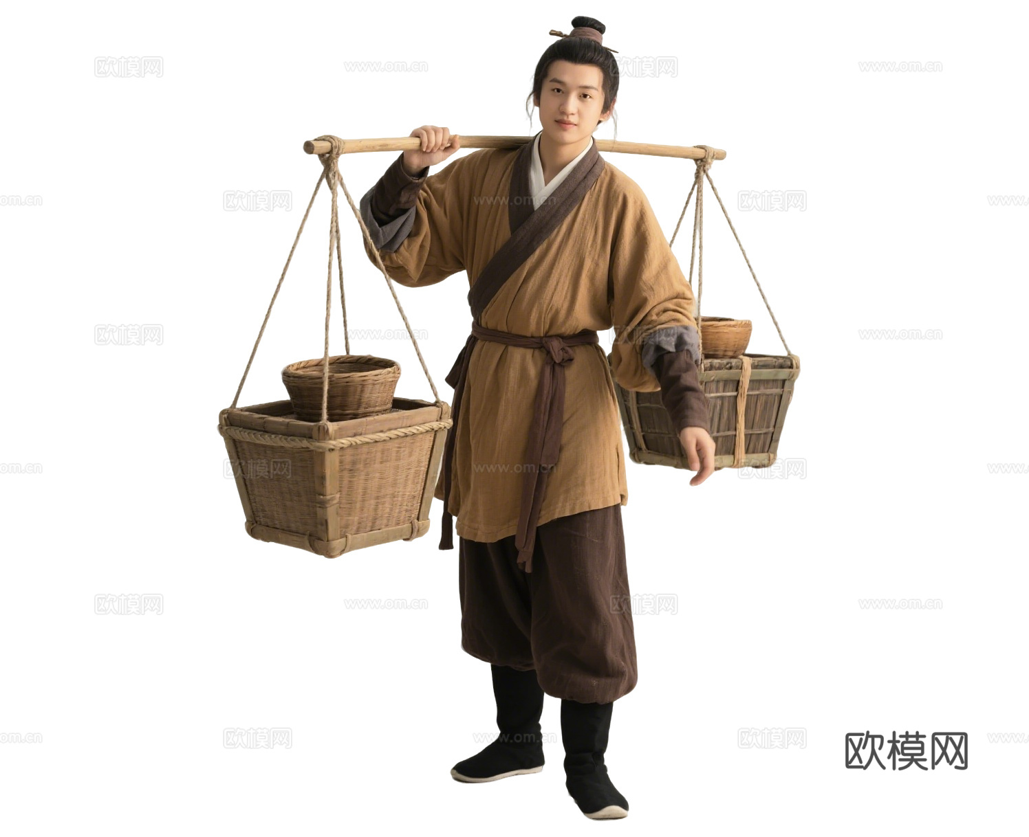 PS免抠古装人物 古代男子 古代货郎 古装没卖货郎 古代小商