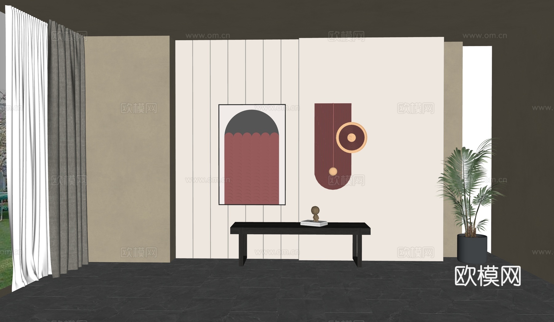 现代装饰品_摆件_雕塑  挂画su模型