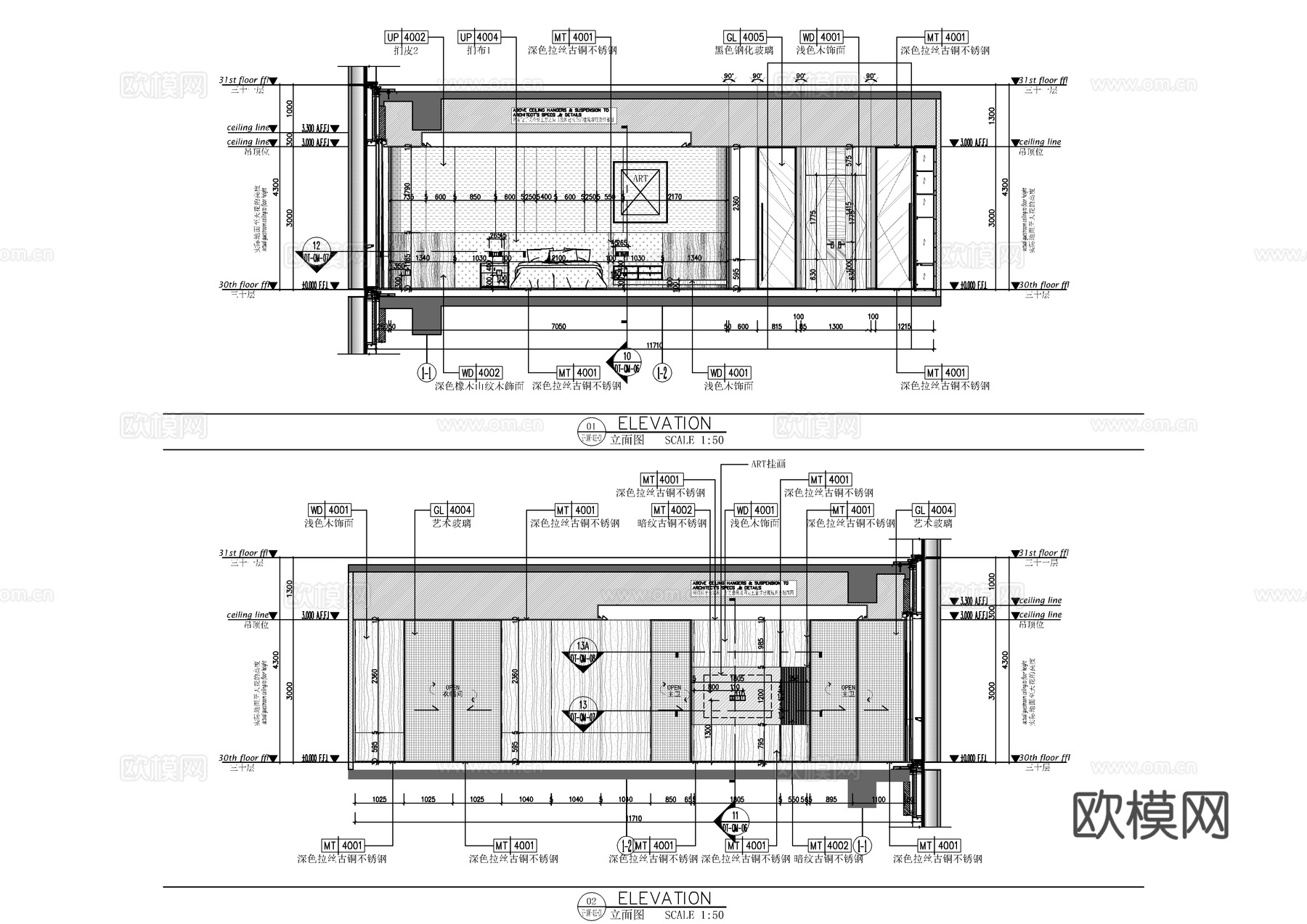 400㎡家装大平层全套施工图   CAD家装施工图   样板cad施工图