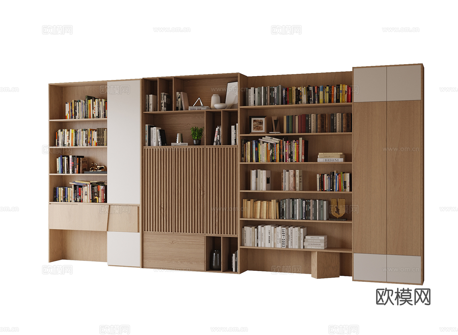 现代书柜3d模型
