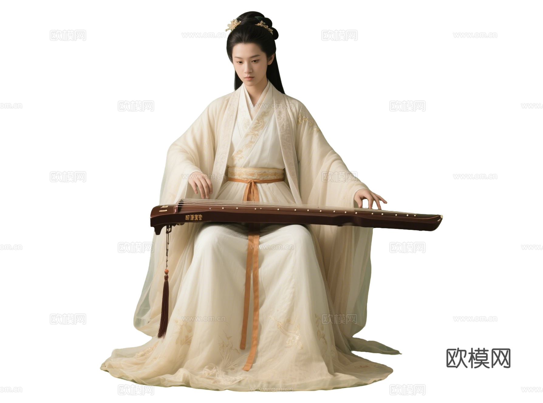 PS免抠古装女子 宫廷乐师 古装乐师 古装弹琵琶 影视剧角色