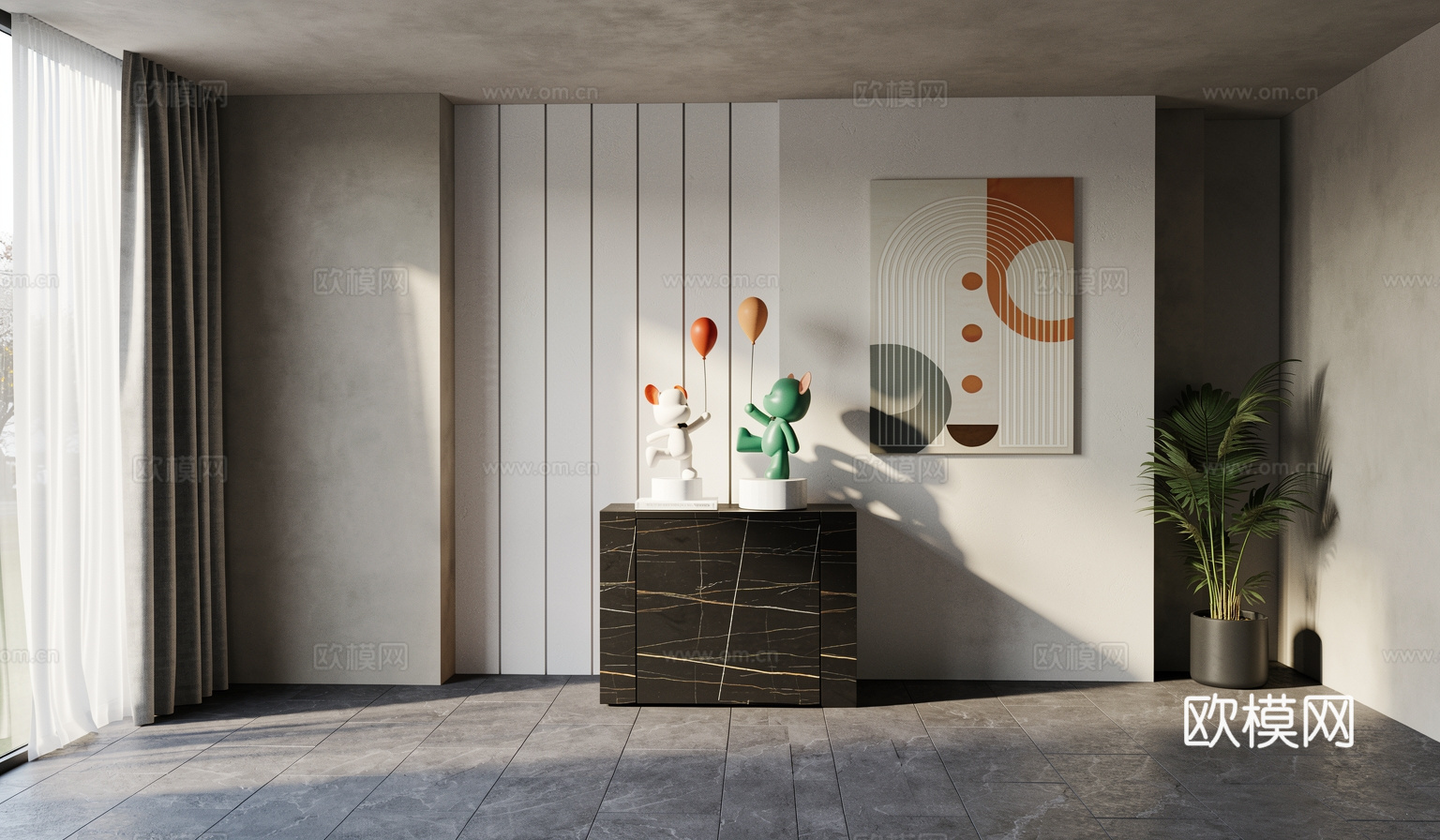 现代装饰品_摆件_雕塑su模型