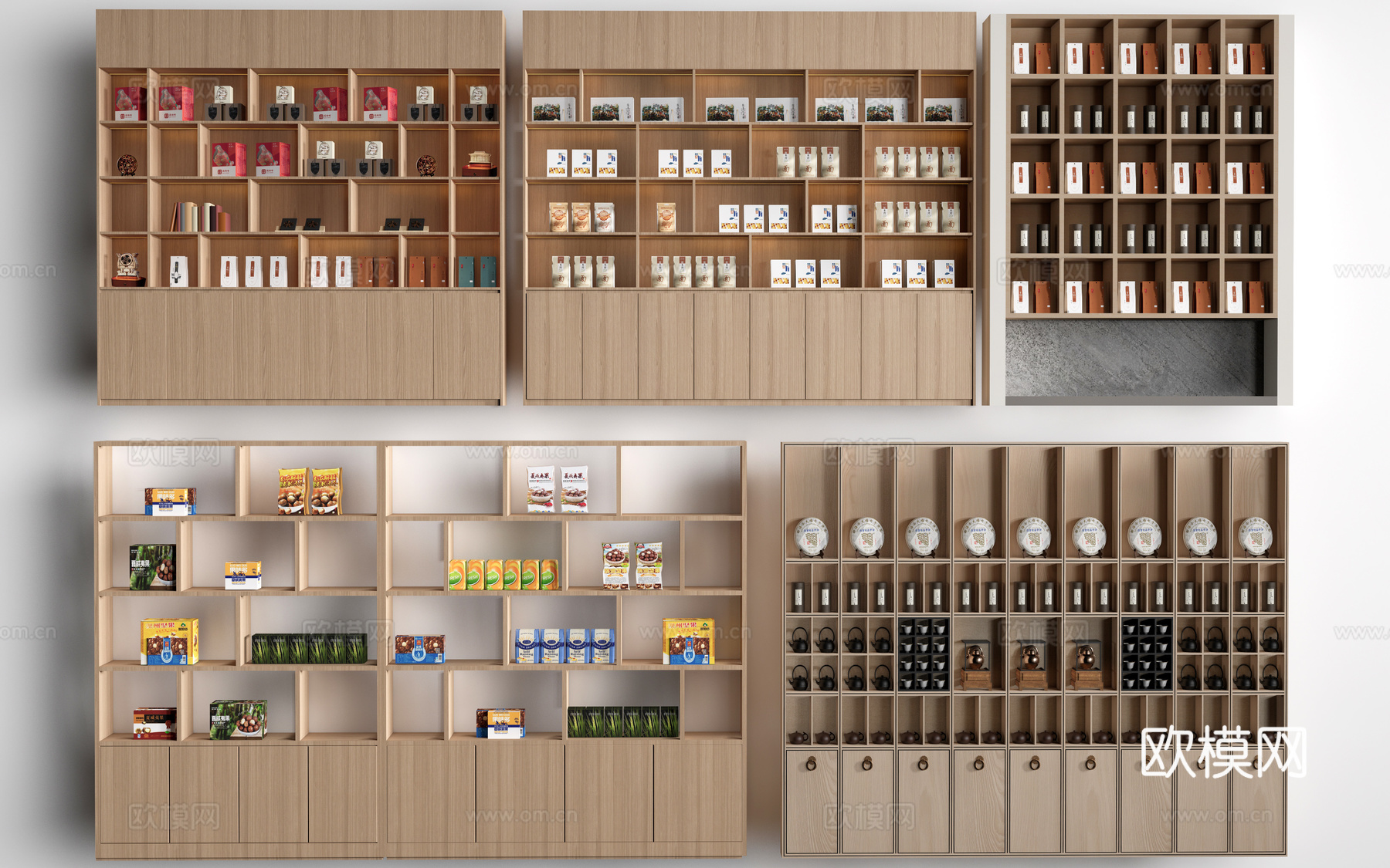 现代货架 货柜 文创展架 超市货架su模型