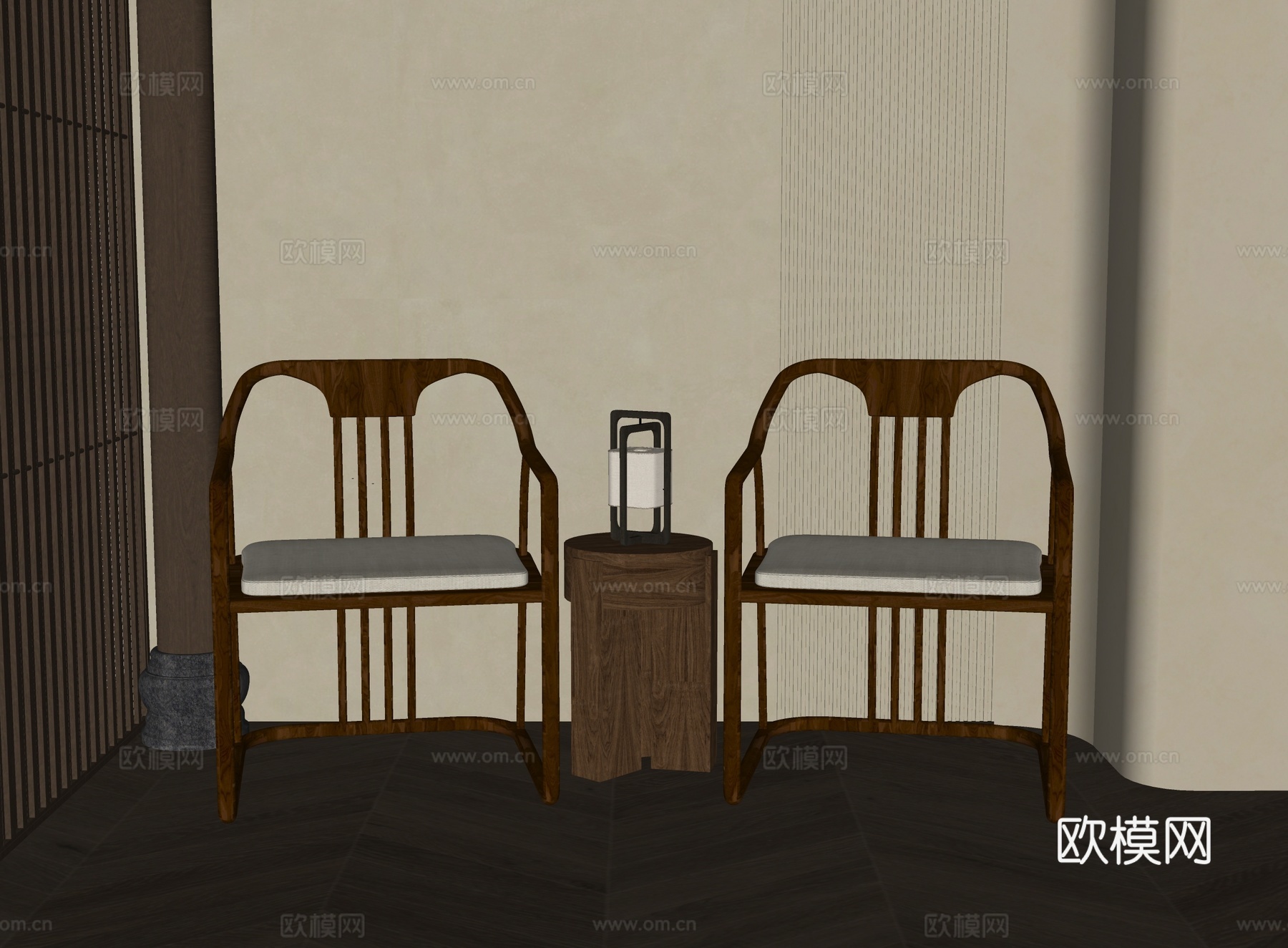 新中式椅子su模型