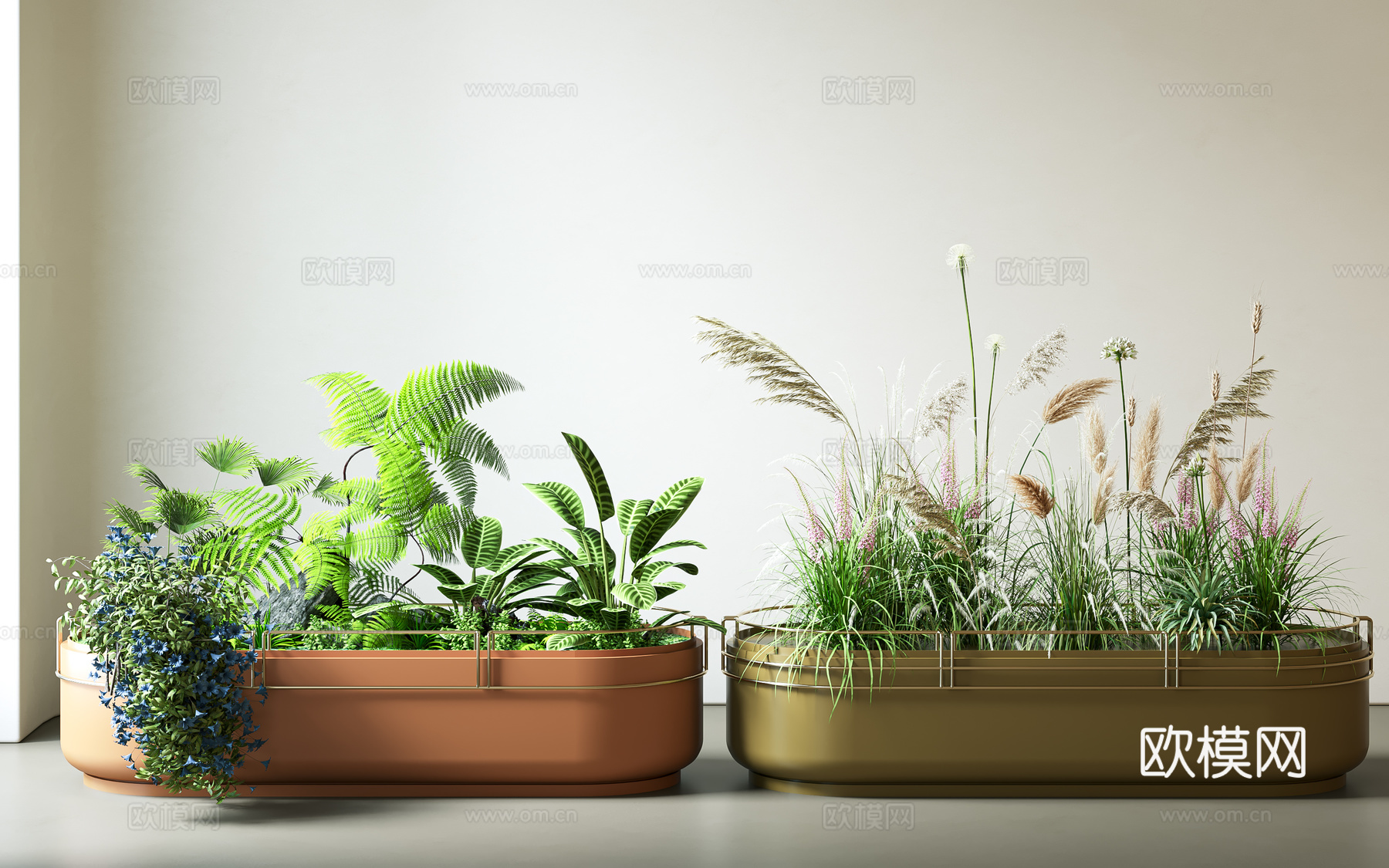 花箱 花池 花坛 植物堆 绿植 植物造景 户外花箱 造景 景su模型