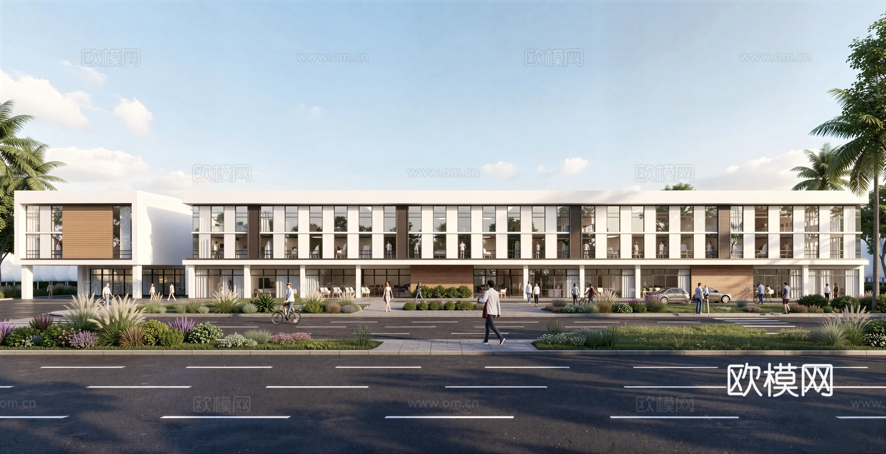 现代工业厂房 现代产业园 多层办公 厂房 产 产业园 办公楼su模型