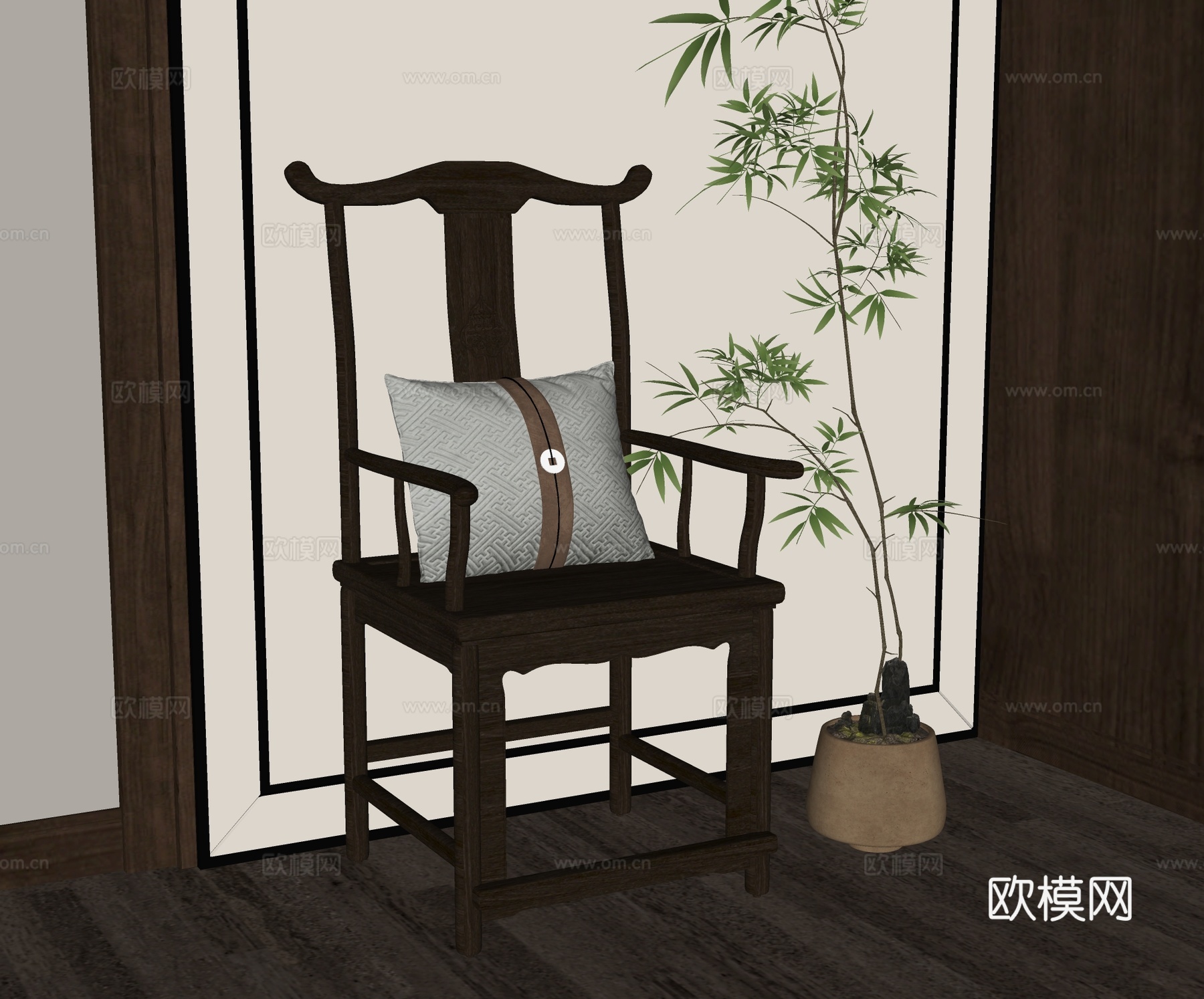 新中式椅子su模型