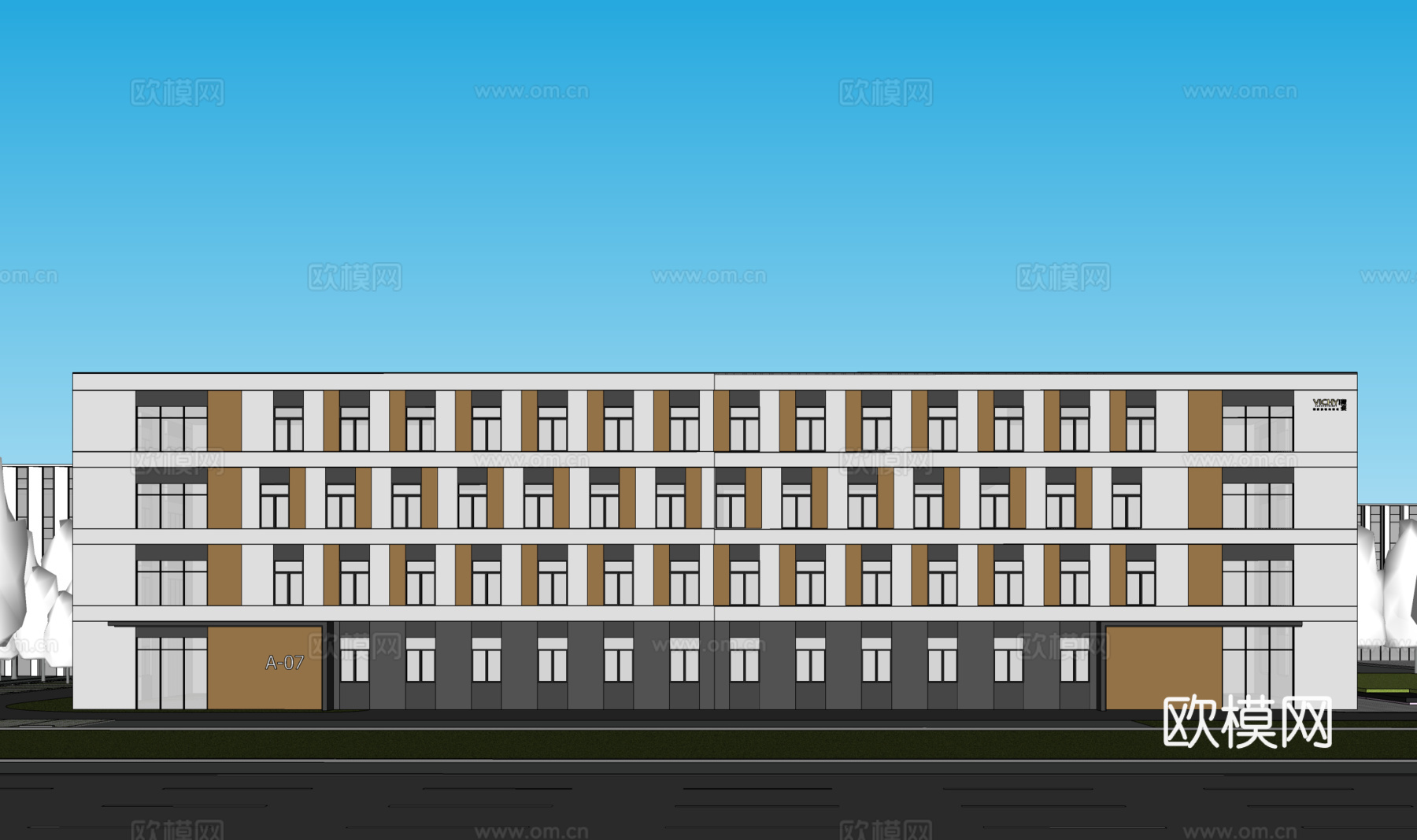 现代工业厂房 现代产业园 多层办公 厂房 产 产业园 办公楼su模型