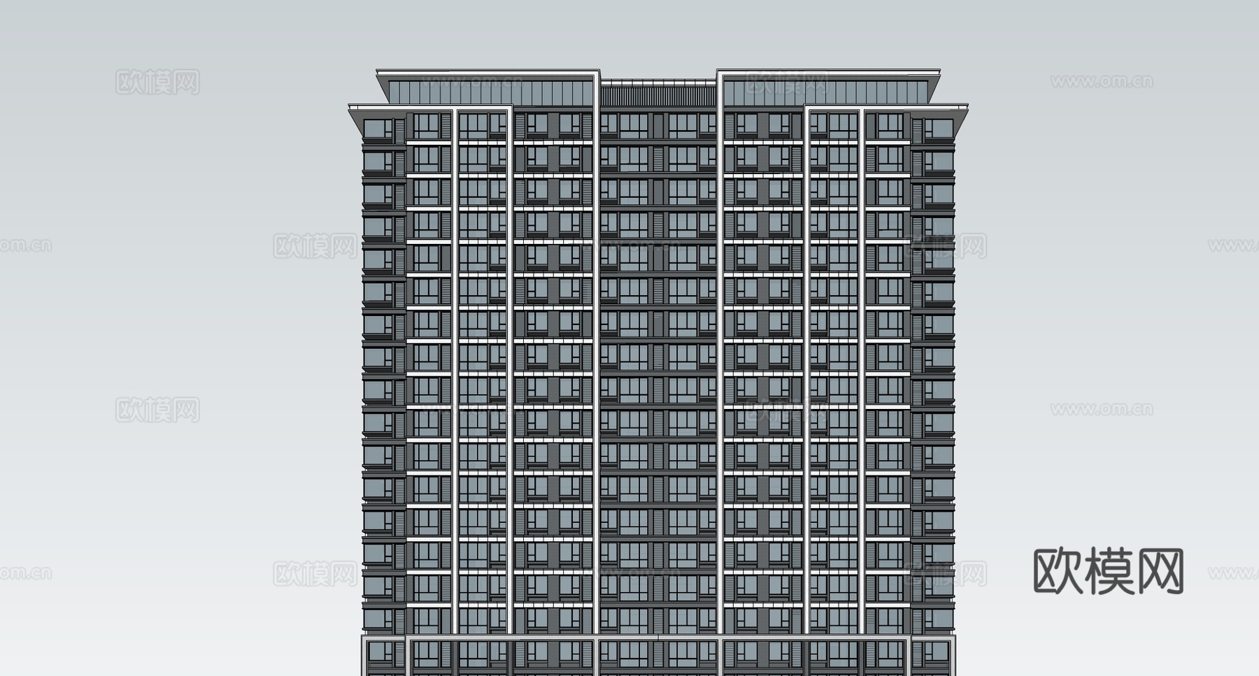 现代高层住宅  小区住宅建筑su模型