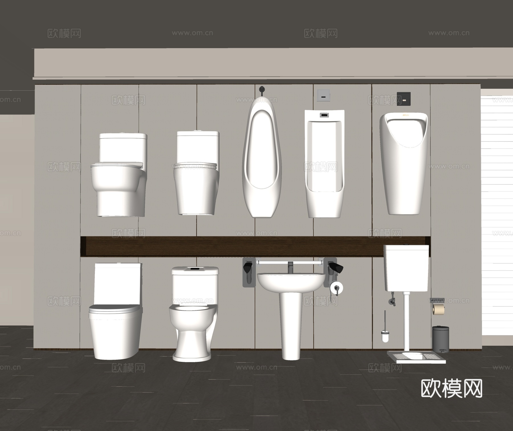 现代马桶便器su模型