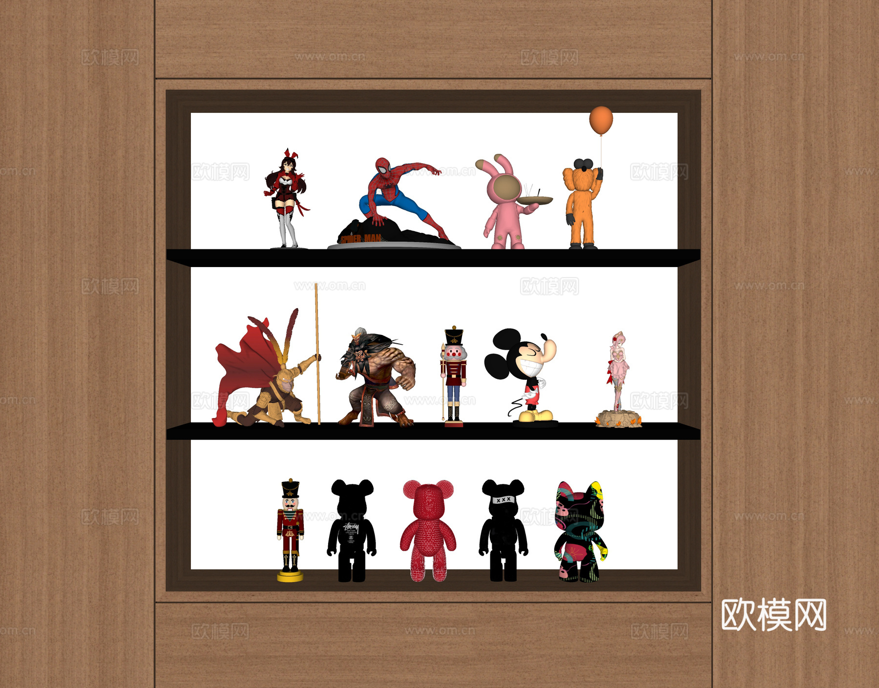 现代玩具手办su模型