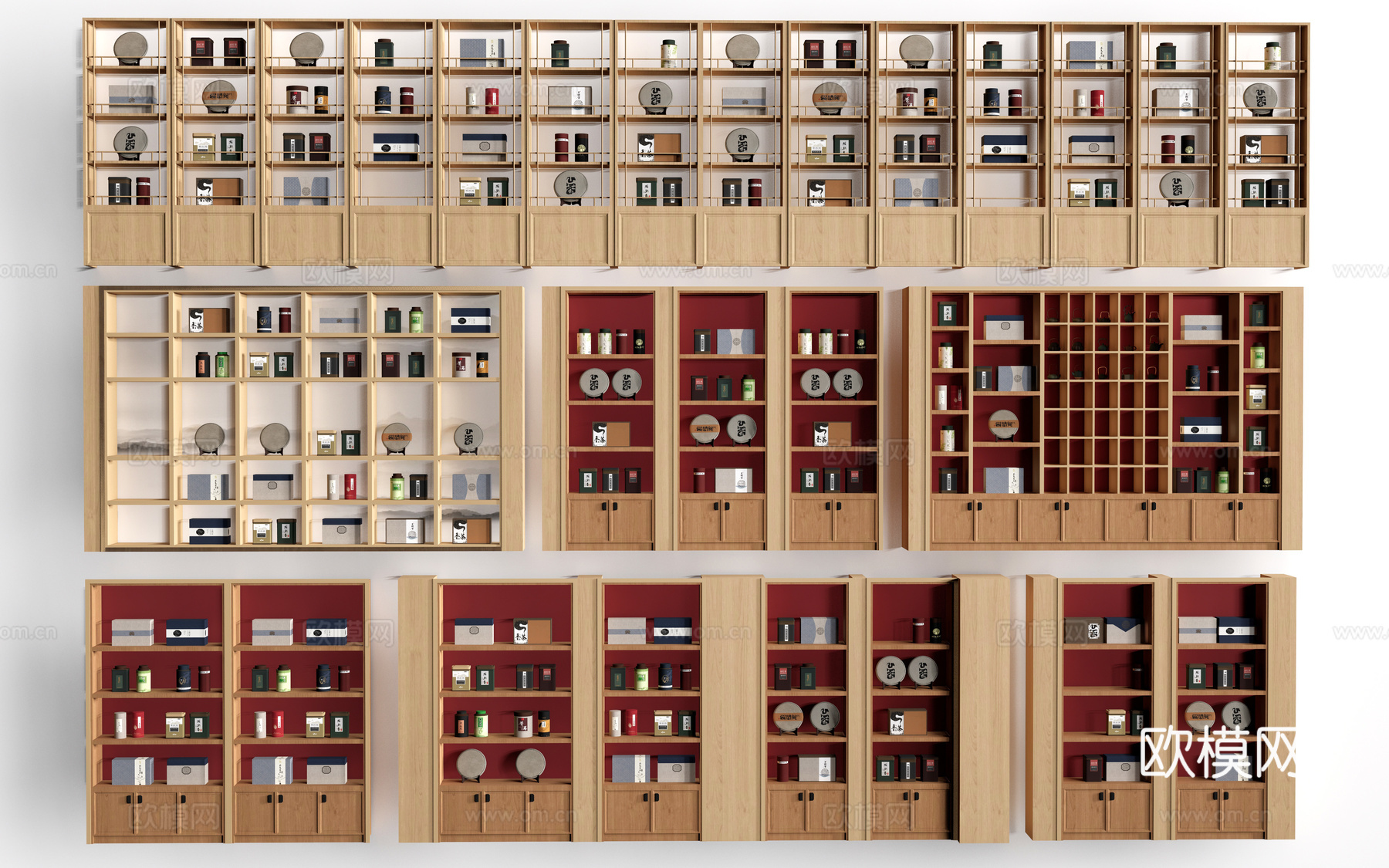 现代货架 货柜 文创展架 超市货架su模型