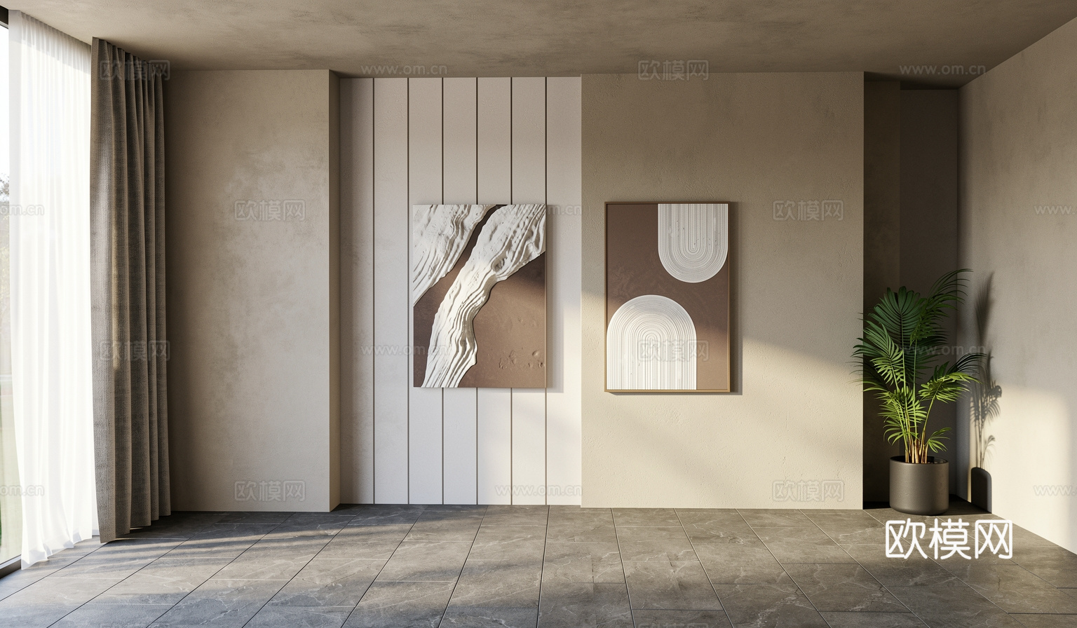 侘寂风装饰画墙饰挂件su模型su模型