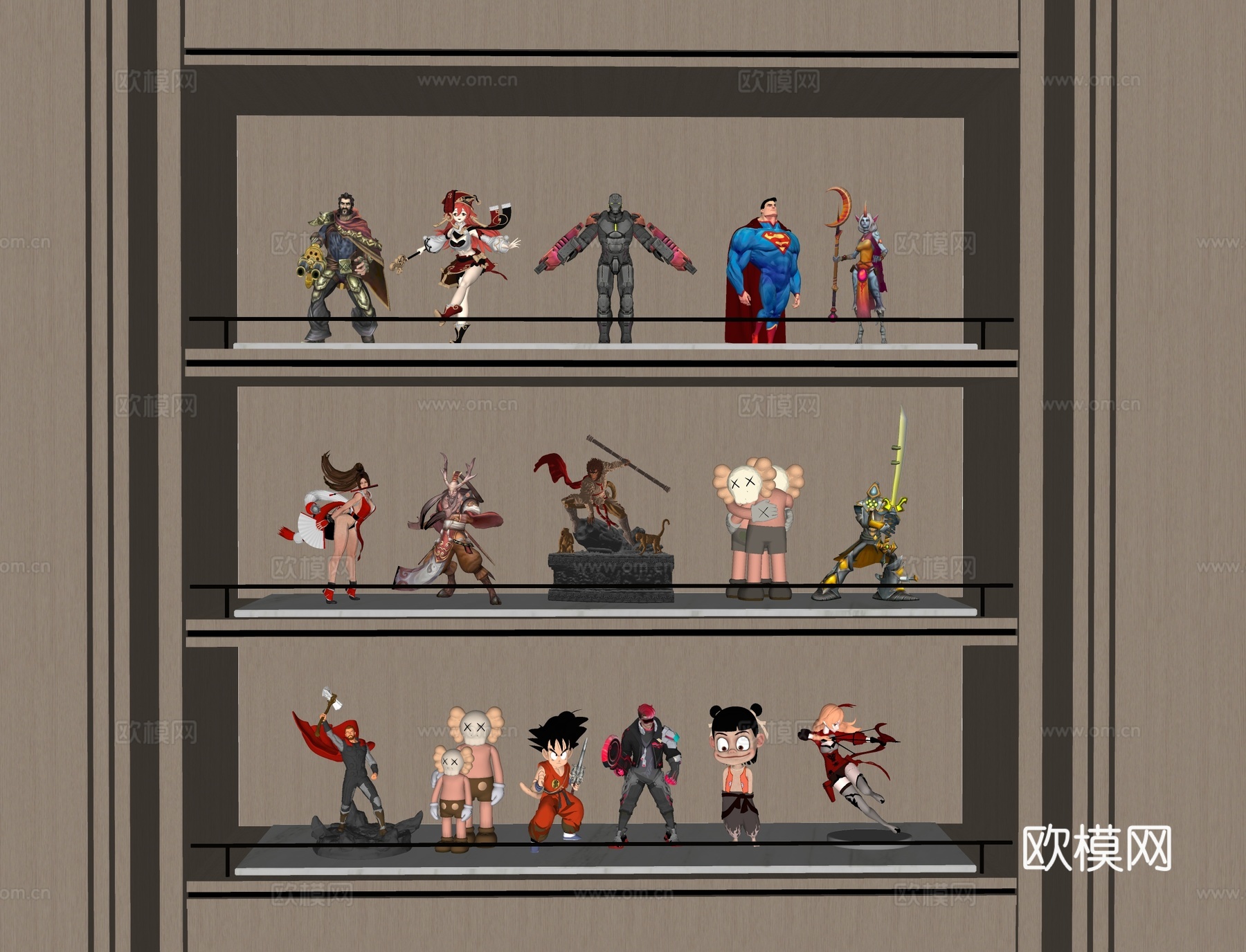 现代手办玩具su模型