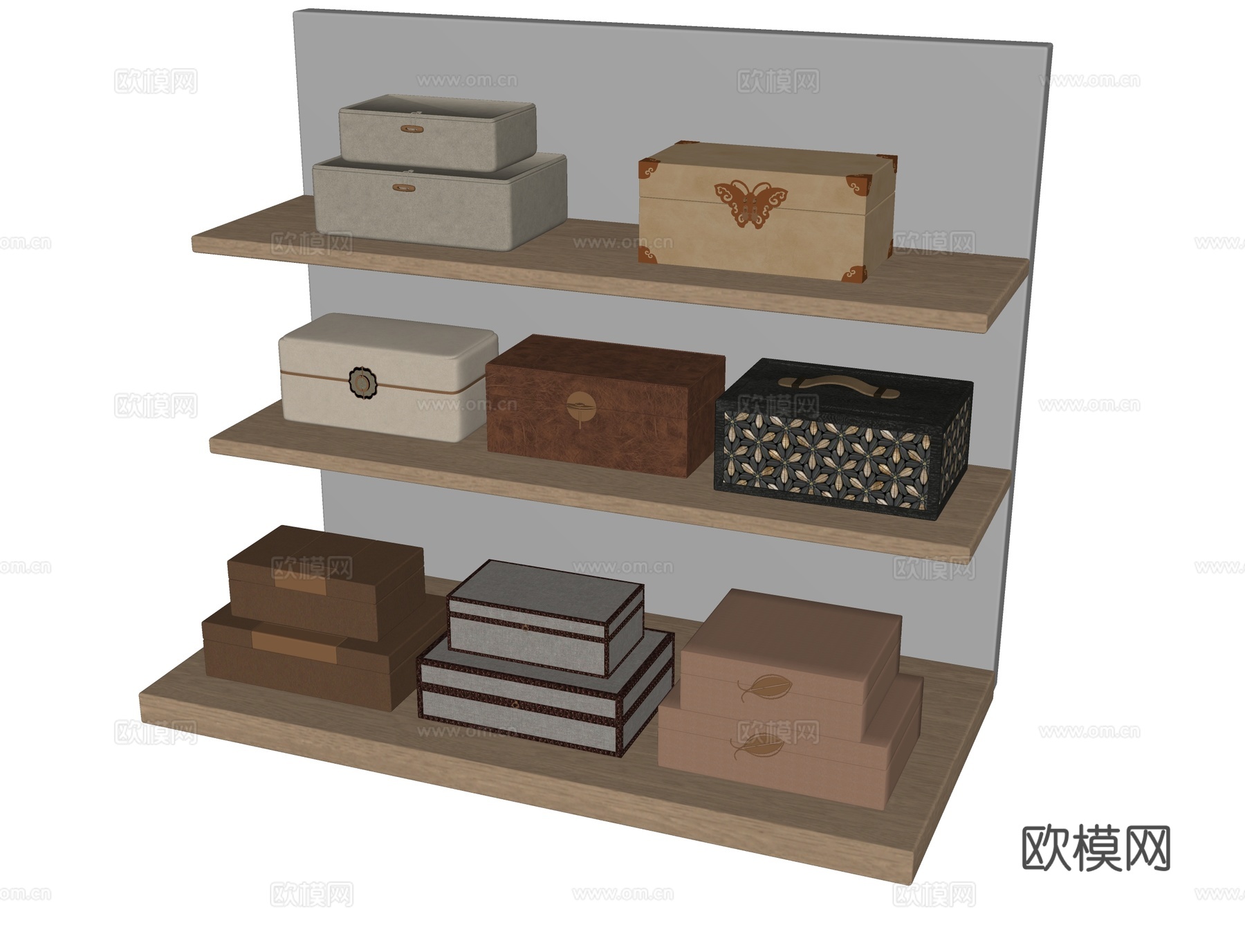 现代首饰盒摆件su模型