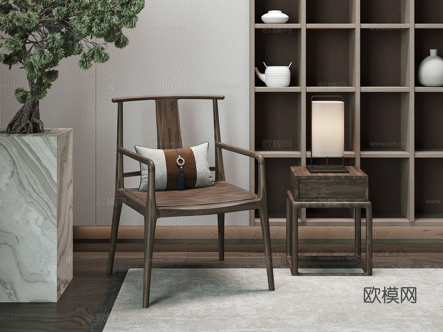 新中式椅子su模型