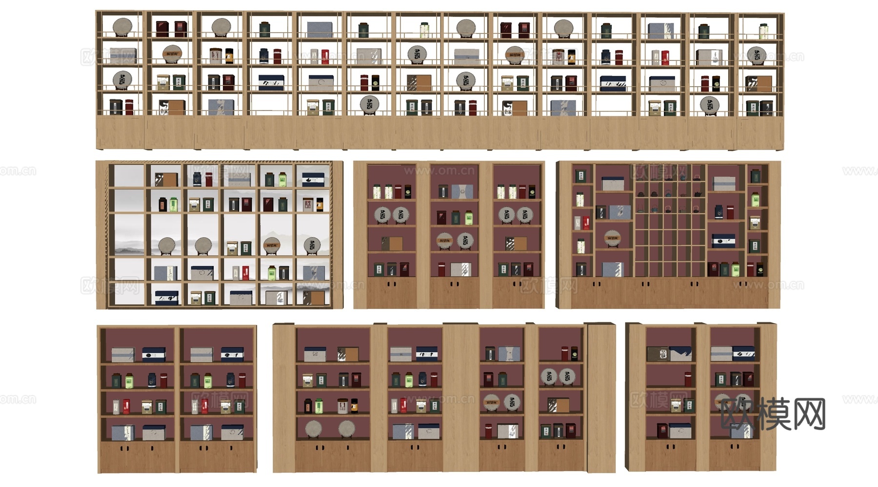 现代货架 货柜 文创展架 超市货架su模型