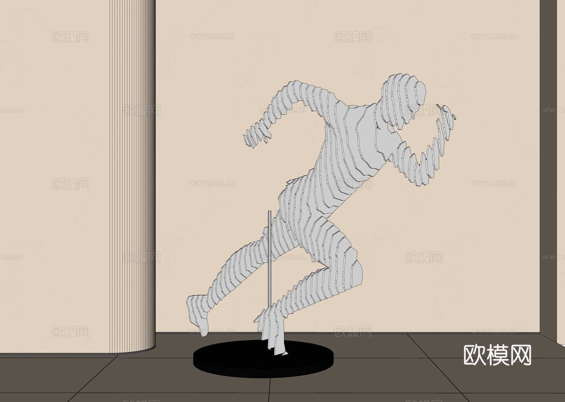 人物切片雕塑 人物摆件 雕塑摆件 景观小品 公园人物雕塑 人su模型