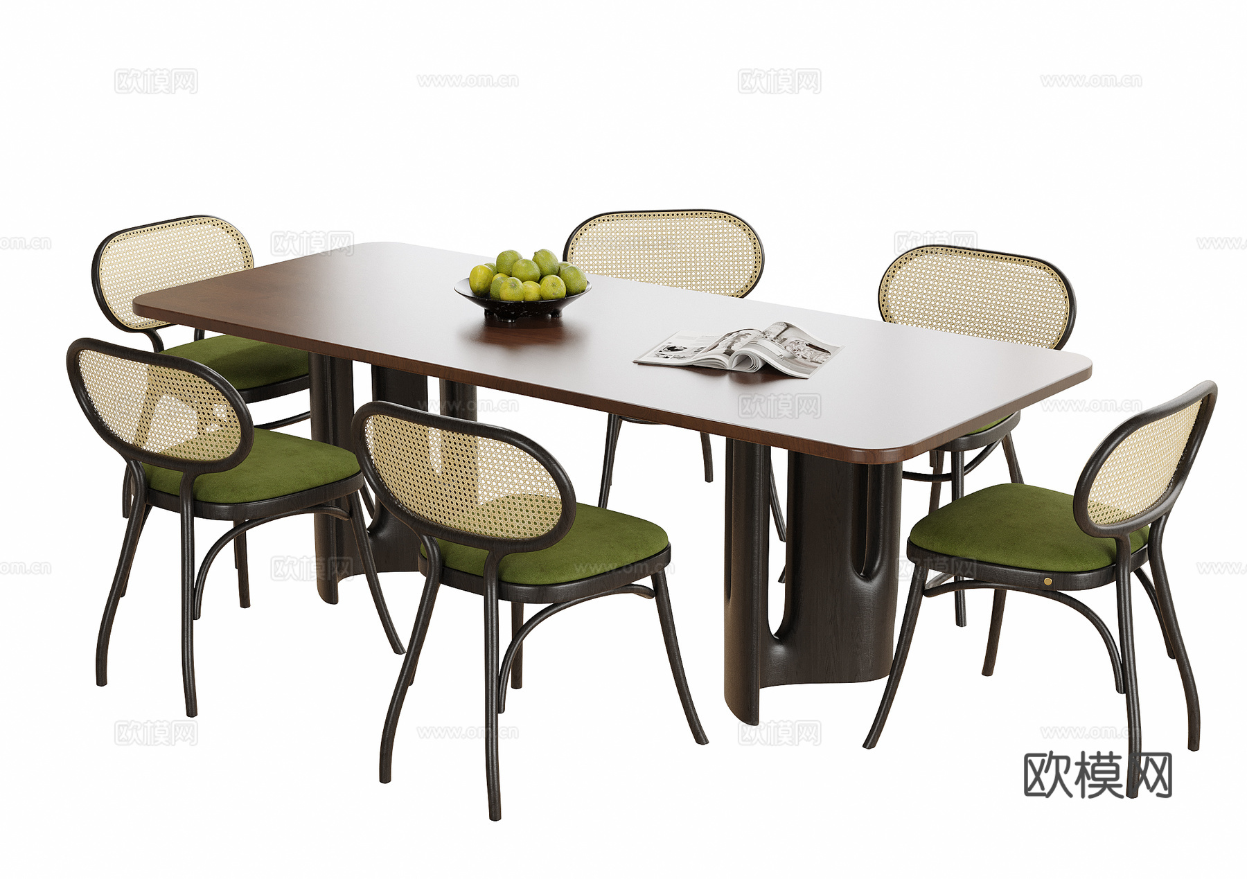 现代餐桌椅 餐椅 餐桌su模型