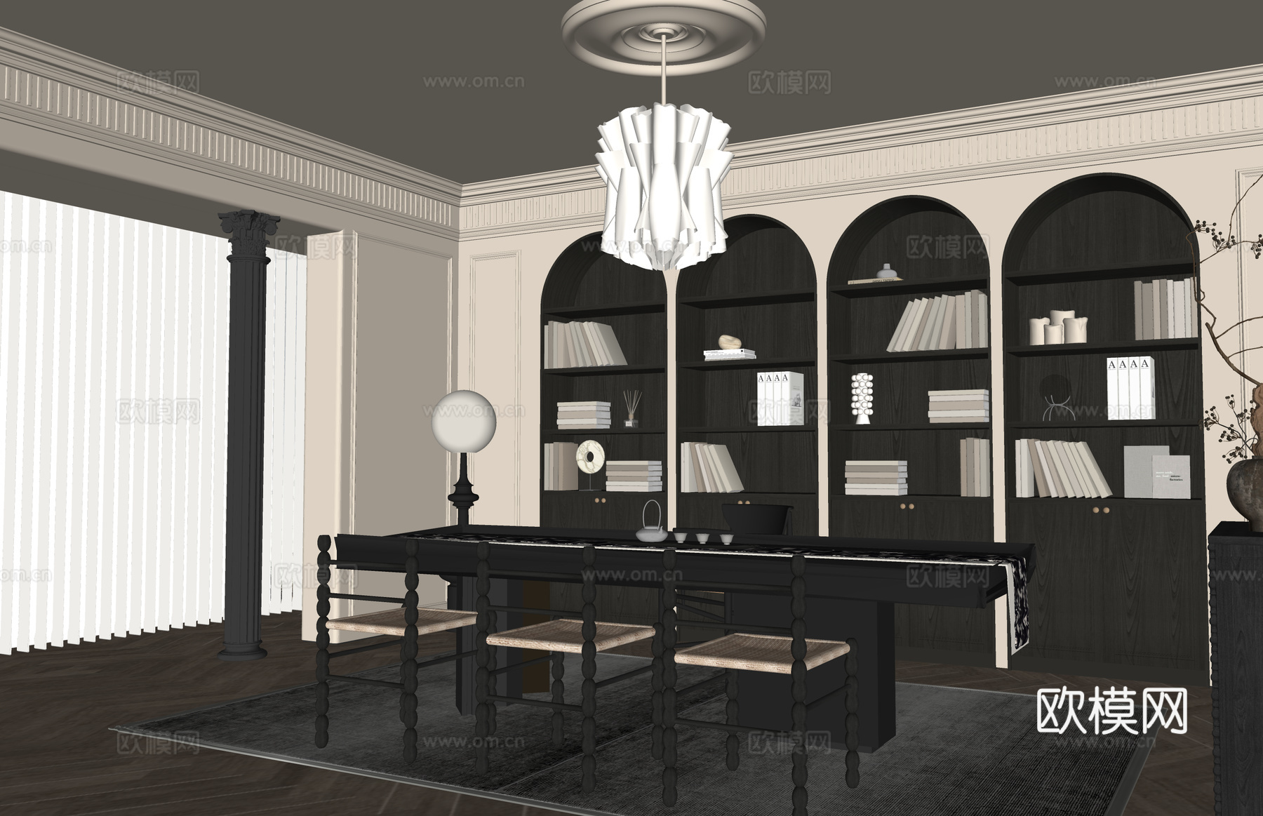 客餐厅 阳台 厨房 卧室 餐厅 门窗 衣帽间su模型