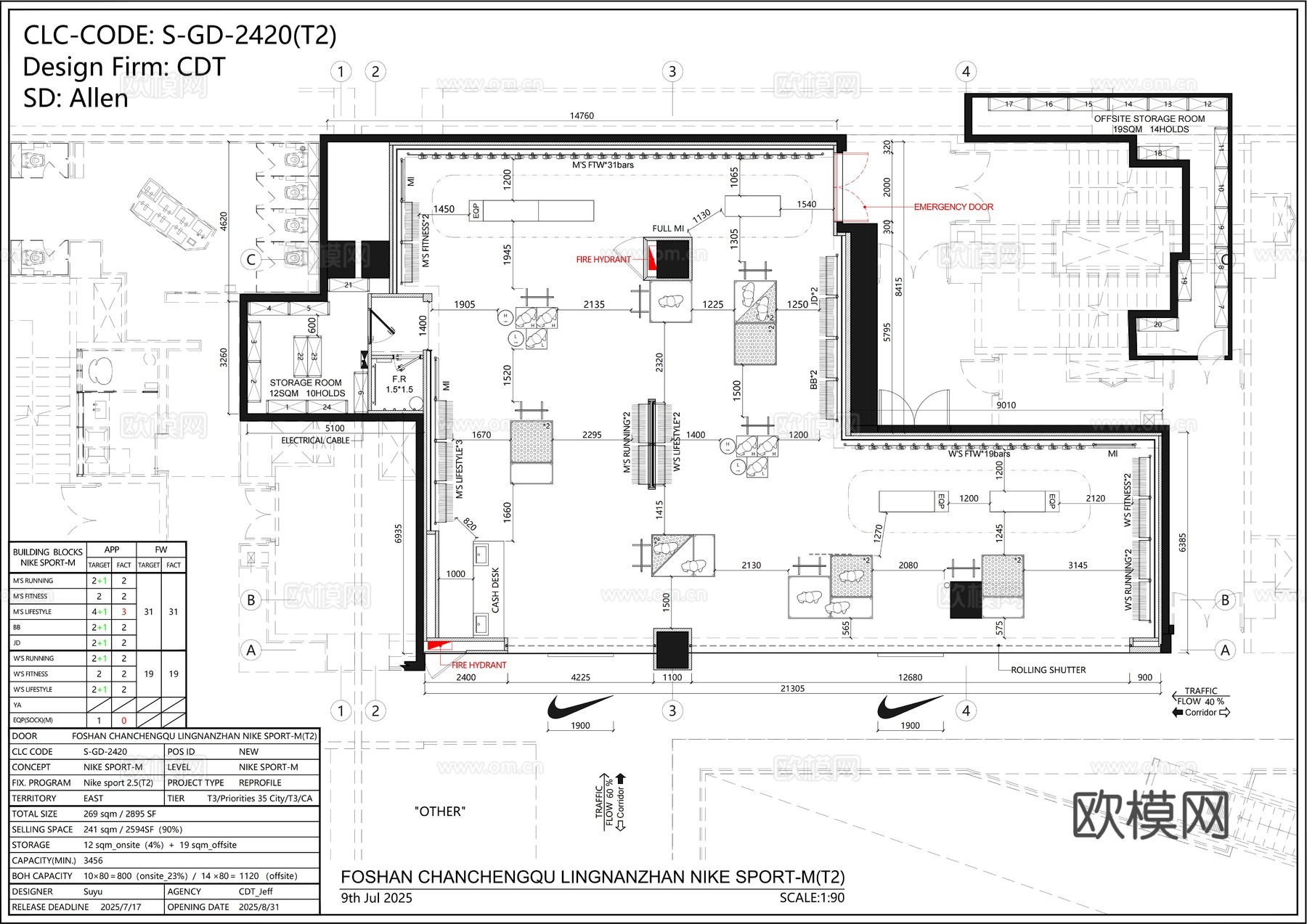 Nike耐克旗舰店Nike鞋店Adidas专卖店Jordancad施工图